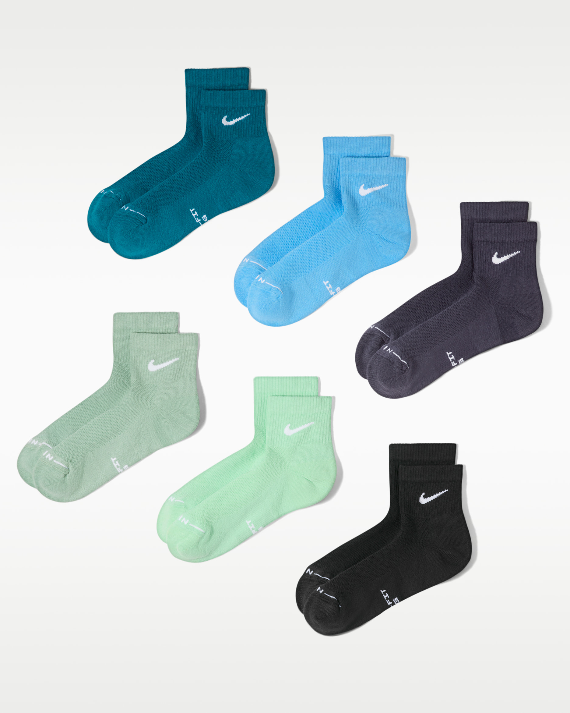Nike Everyday Elevated Ankle Socks (6 Pairs) - Multi-Color