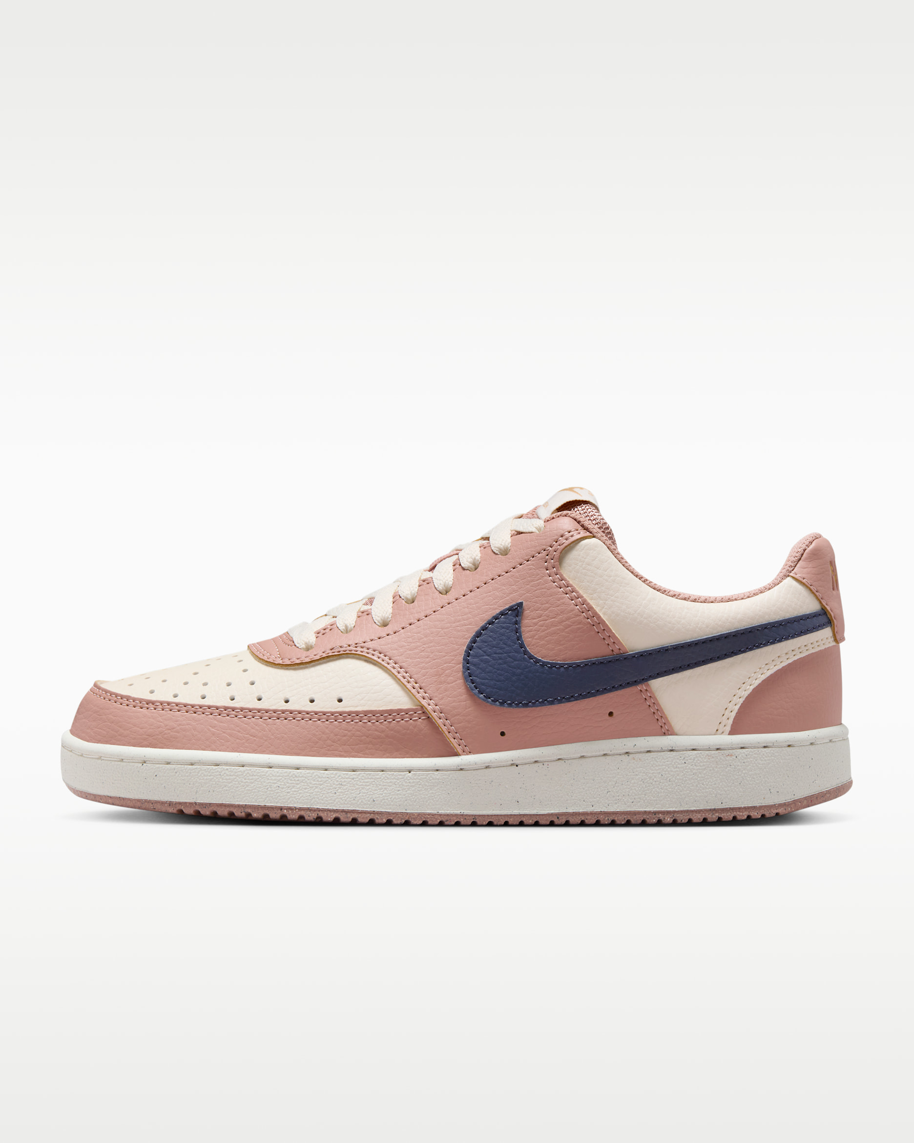Nike Court Vision Low Next Nature Women's Shoes - Particle Pink/Pale Ivory/Metallic Gold/Midnight Navy