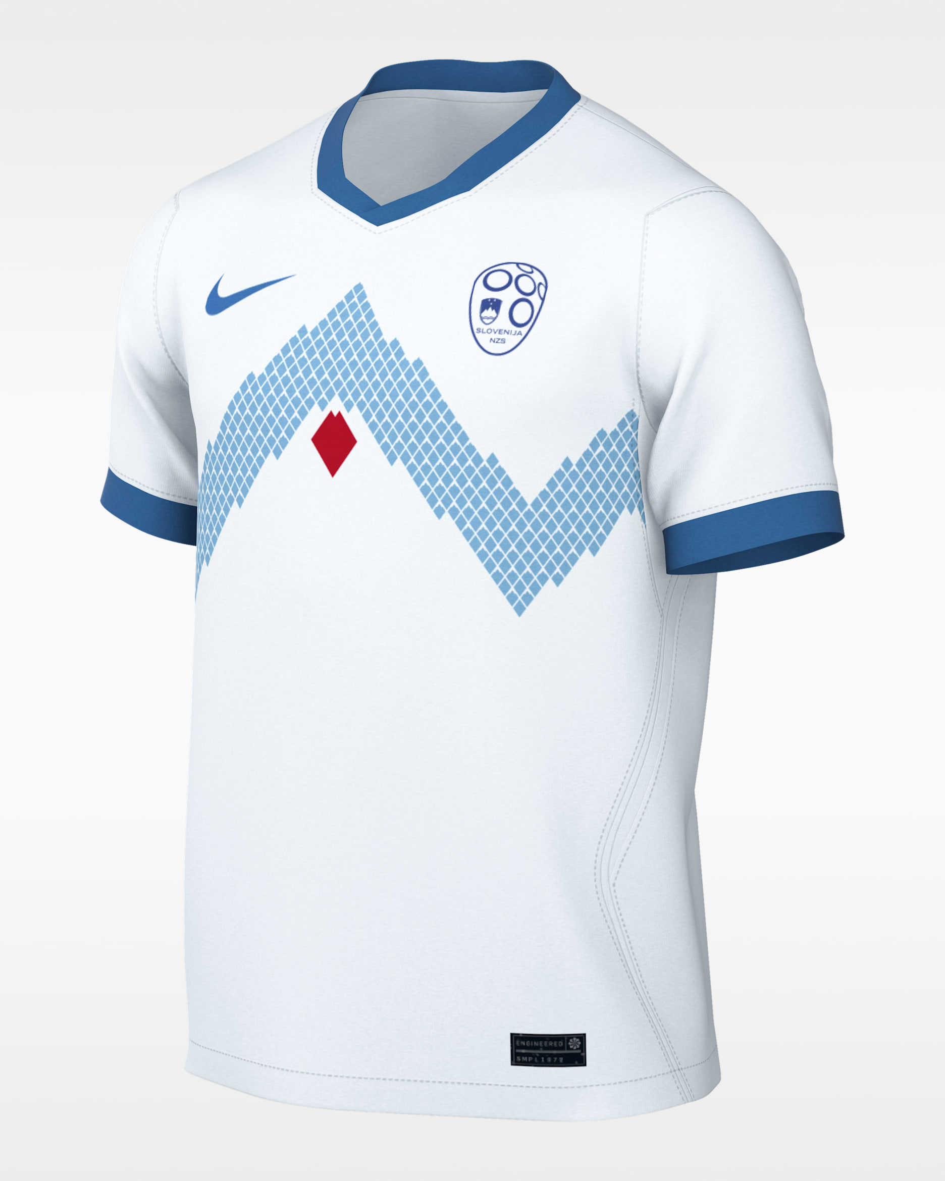 Slovenia 2026 Stadium Home Men's Nike Dri-FIT Soccer Replica Jersey - White/Hyper Royal/Hyper Royal