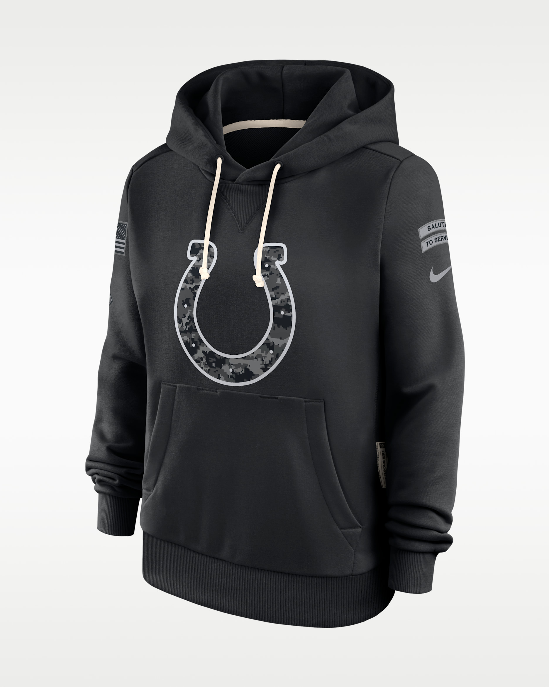 Sudadera con gorro sin cierre Nike Dri-FIT de la NFL para mujer Indianapolis Colts Salute to Service Sideline - Negro