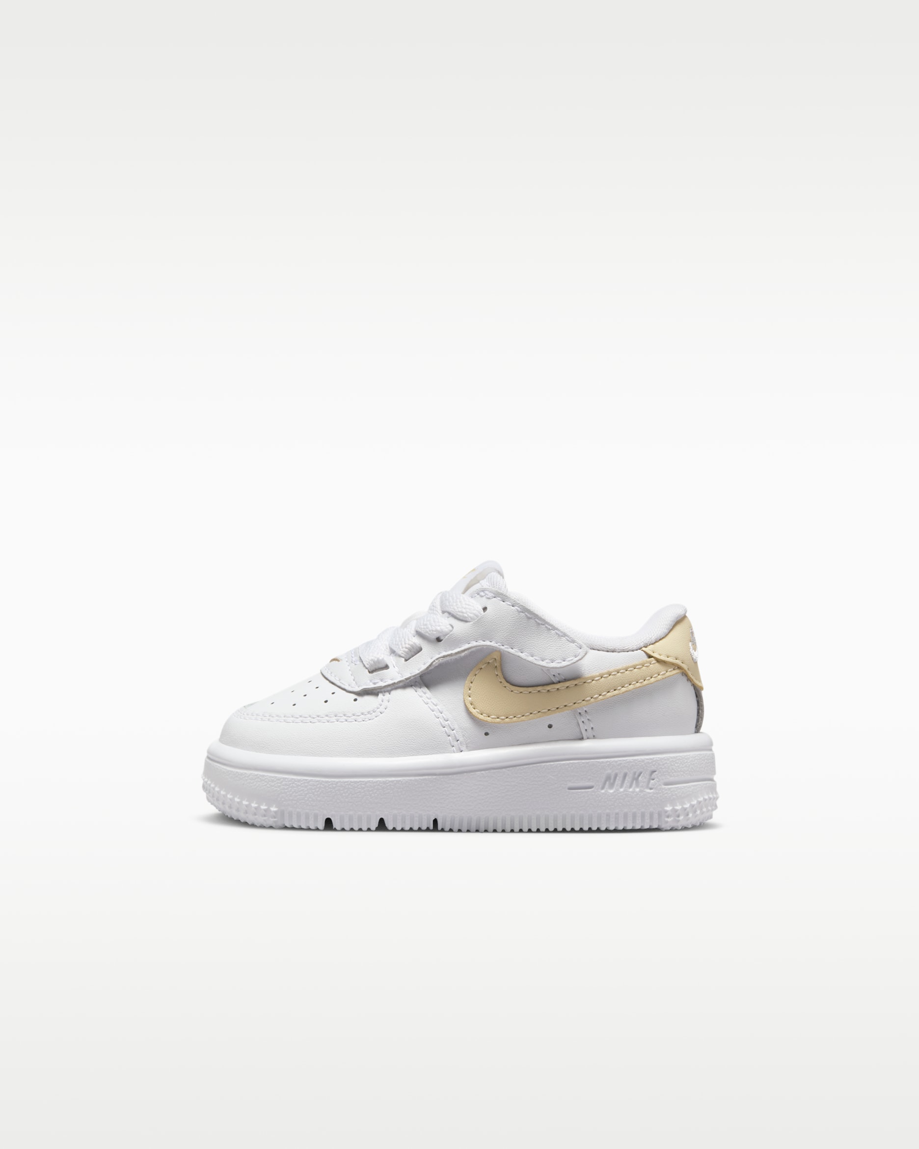 Nike Force 1 Low EasyOn Baby/Toddler Shoes - White/White/Light Khaki
