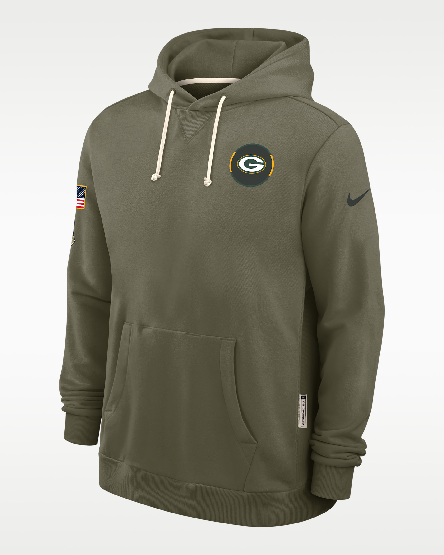 Green Bay Packers Salute to Service Sideline Dominant Force Men's Nike Dri-FIT NFL Pullover Hoodie - Olive