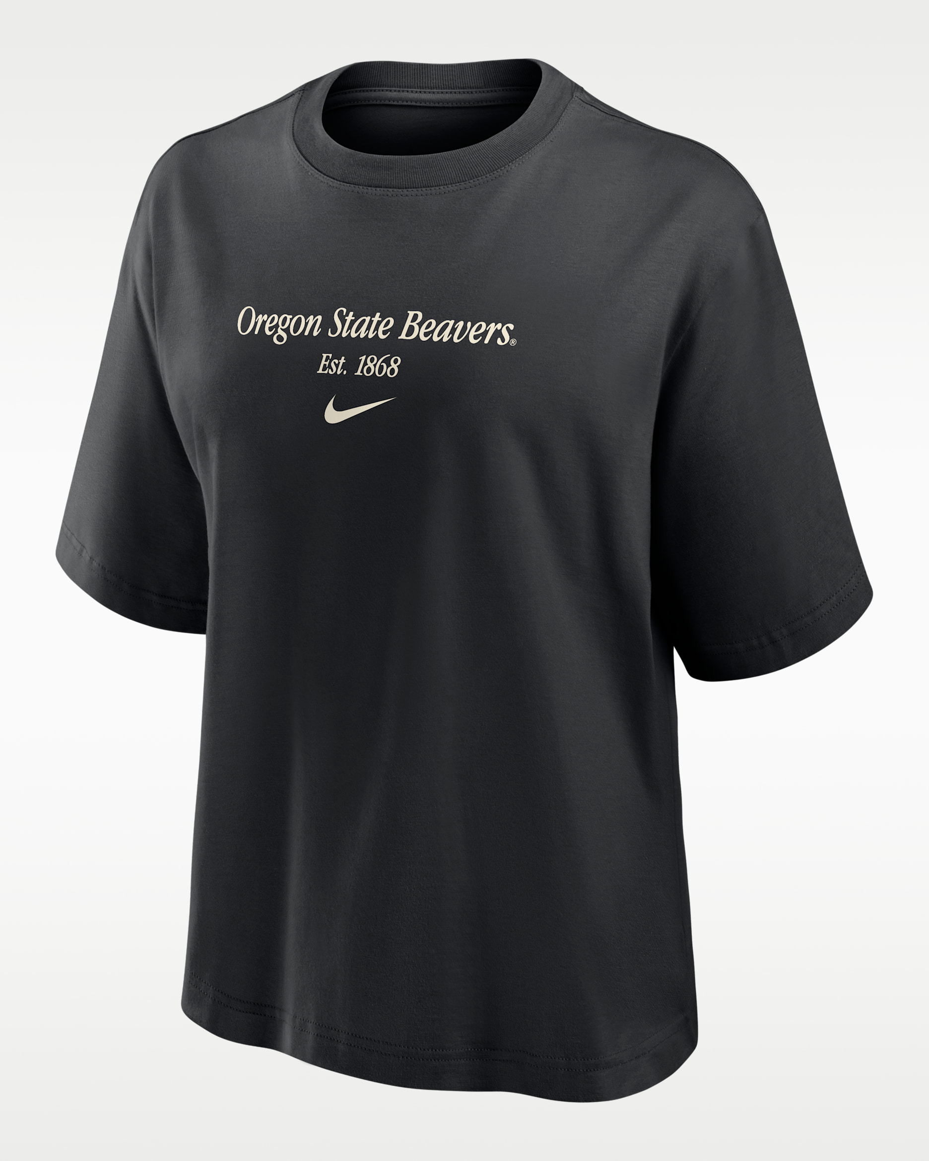 Playera universitaria de corte cuadrado Nike para mujer Oregon State Authentics - Negro