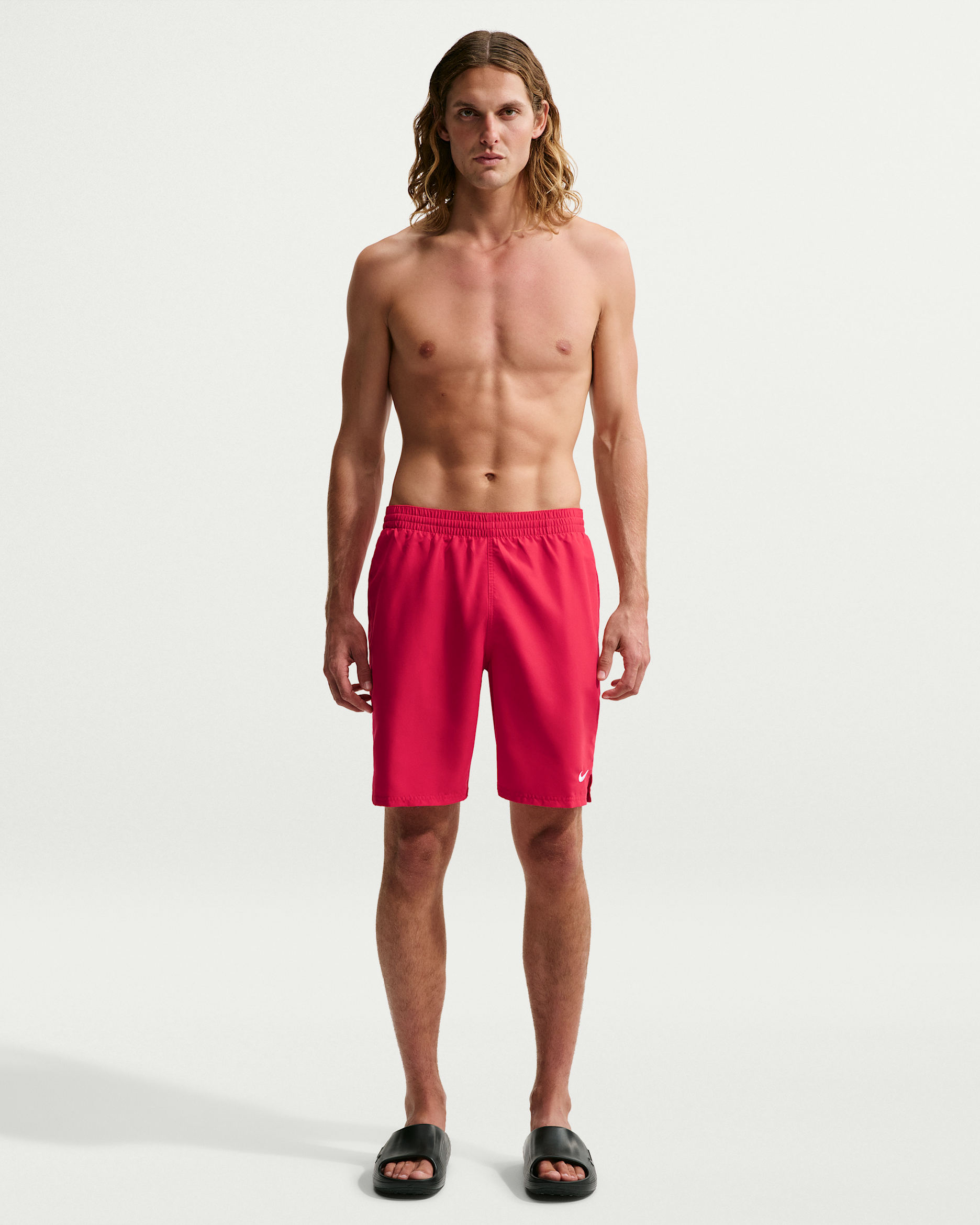 Shorts Volley de 23 cm con forro de ropa interior para hombre Nike Swim Breaker Essential - Rojo universitario/Blanco