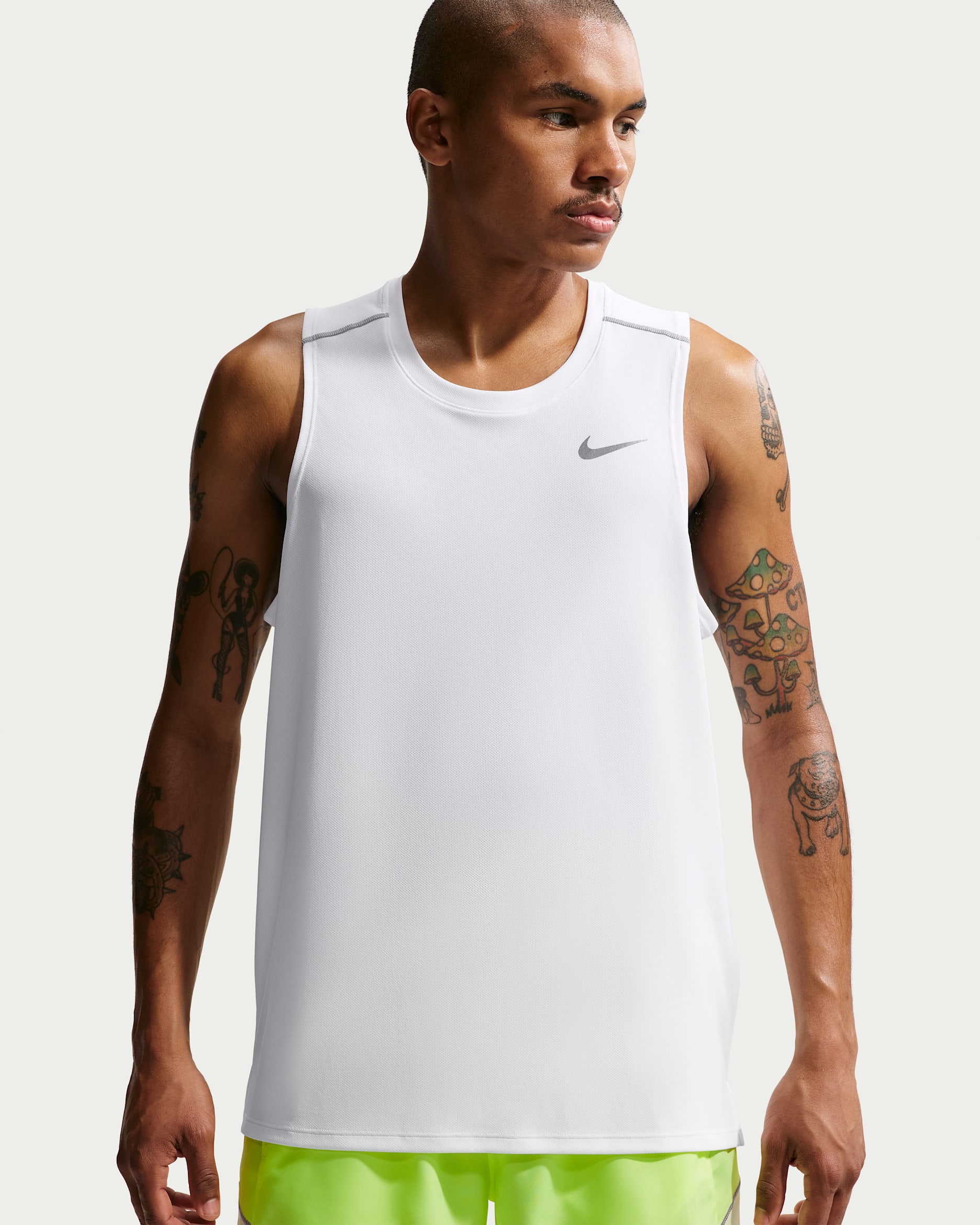 Camiseta de tirantes de correr Dri-FIT para hombre Nike Miler - Blanco