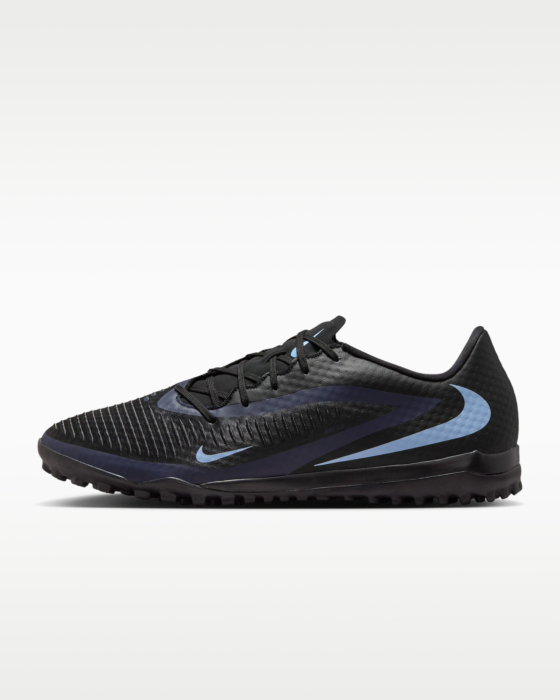 Nike Phantom 6 Low Academy-fodboldsko til grus - sort/sort