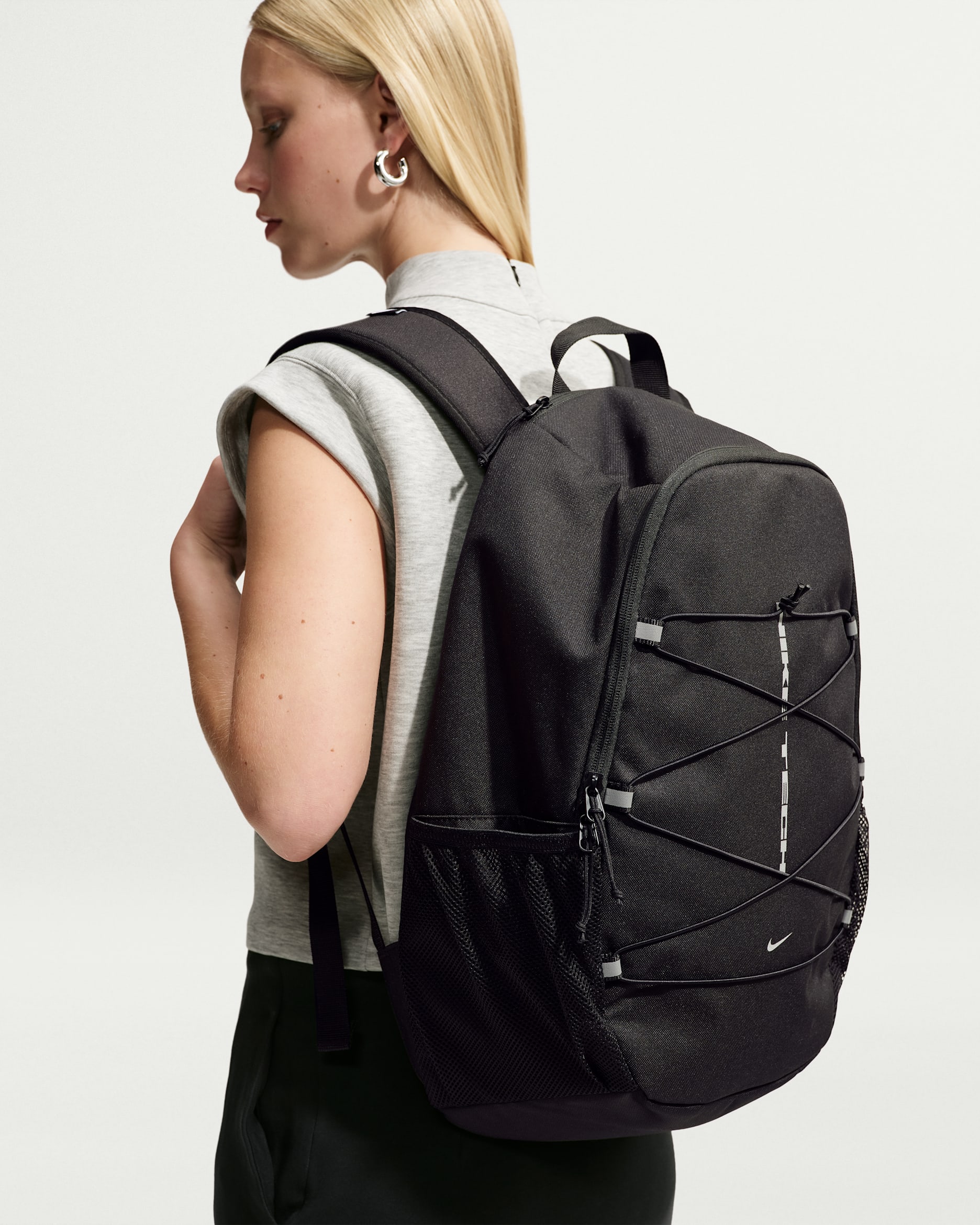 Nike Heritage Sweep Nike Tech Backpack (25L) - Black/Black/Reflect Silver
