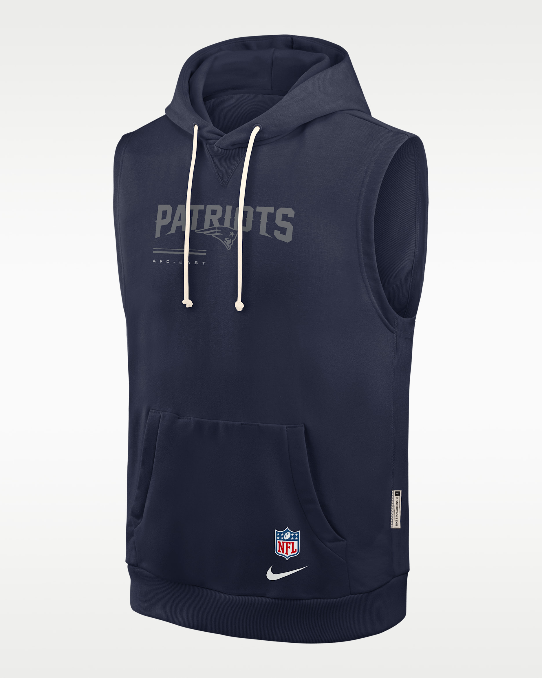 Sudadera con gorro sin cierre sin mangas Nike de la NFL para hombre New England Patriots Sideline - Azul marino