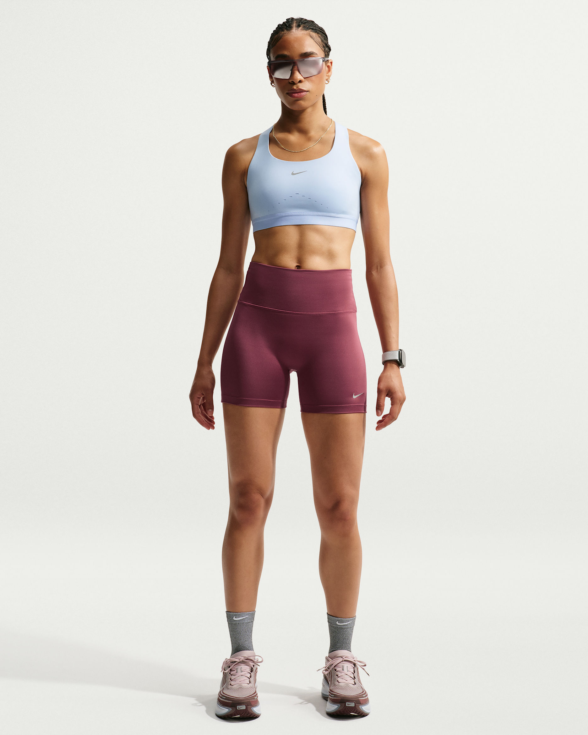 Nike Tempo Women's High-Waisted 10cm (approx.) Tight Running Shorts - Pink Smoke