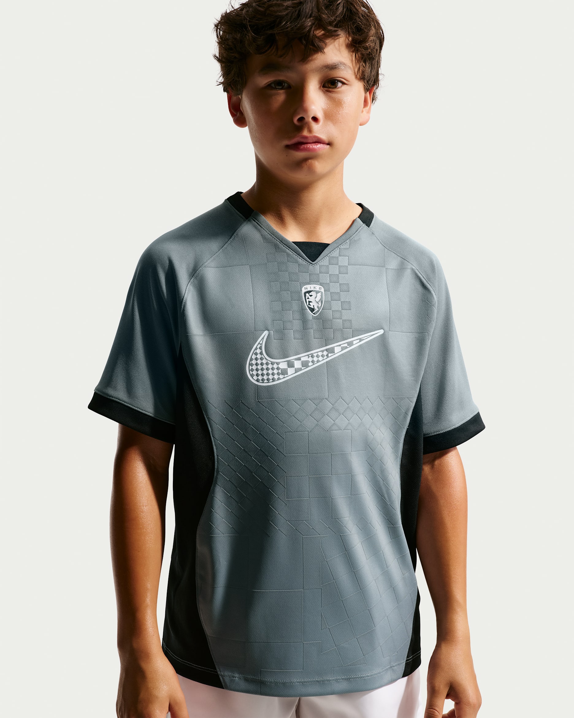 Nike Multi Renew Big Kids' (Boys') Short-Sleeve Top - Smoke Grey/Black/White