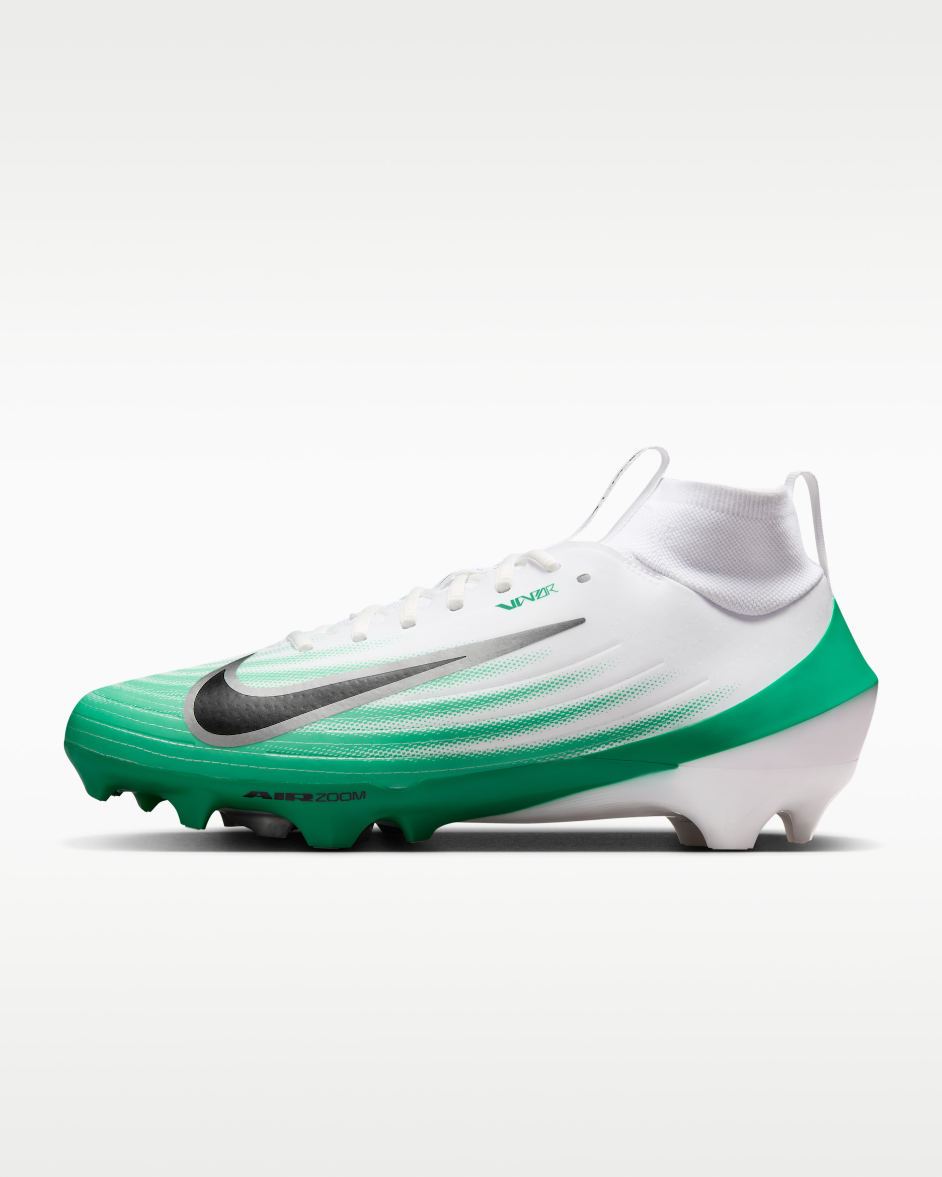 Nike Vapor Pro 1 Football Cleats - White/Stadium Green/Metallic Silver/Black