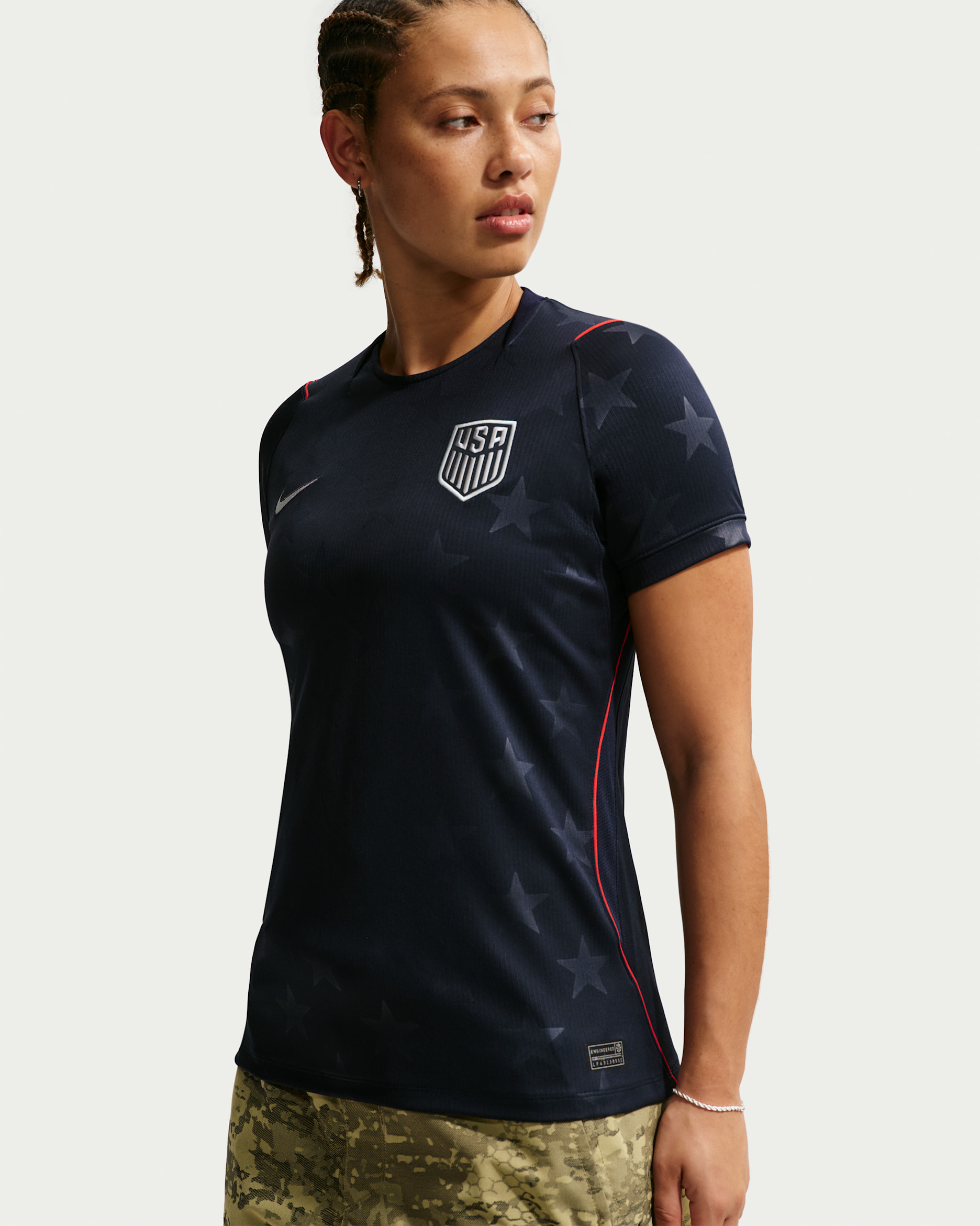 USMNT 2026 Stadium Away Women's Nike Dri-FIT Soccer Replica Jersey - Dark Obsidian/University Red/Pure Platinum