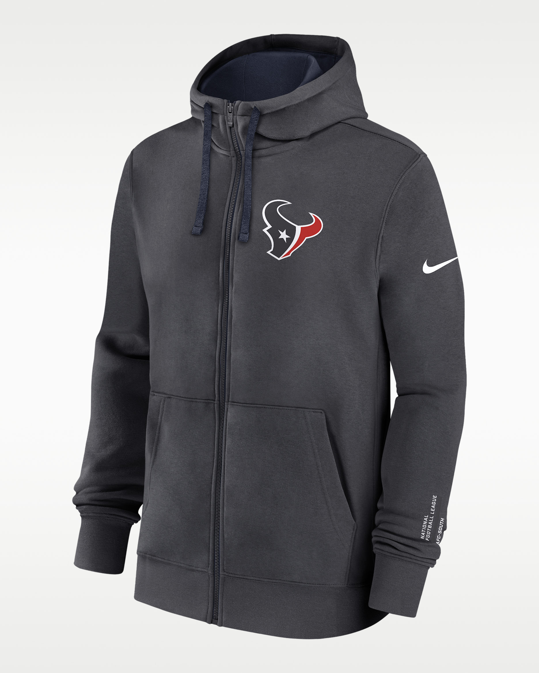 Houston Texans Playbook Page Club Men's Nike NFL Full-Zip Hoodie - Anthracite