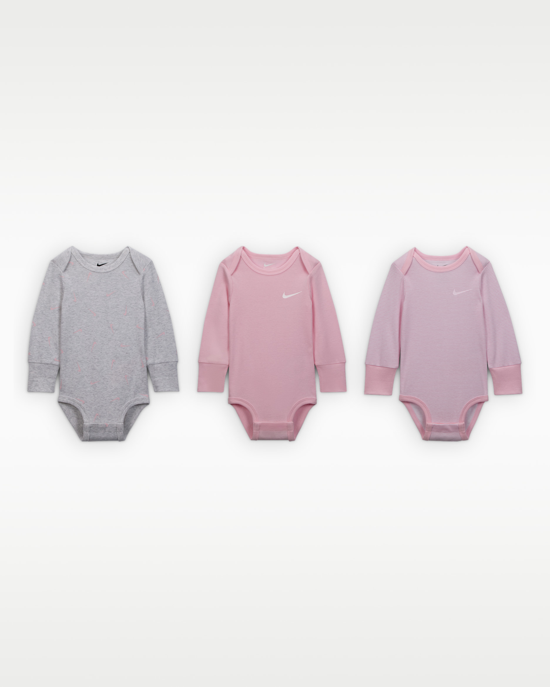 Nike Baby Essentials Langarmbodys (Babys, 3er-Pack) - Birch Heather