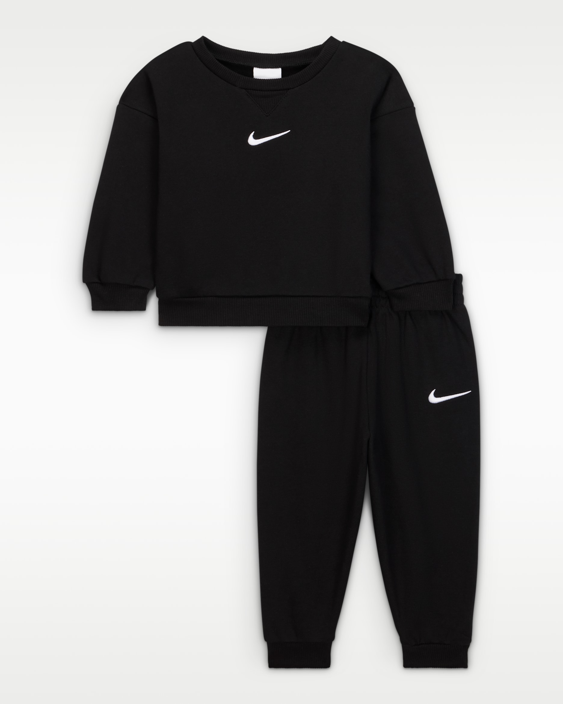 Nike Essentials Baby (12–24M) 2-Piece Fleece Crew Set - Black