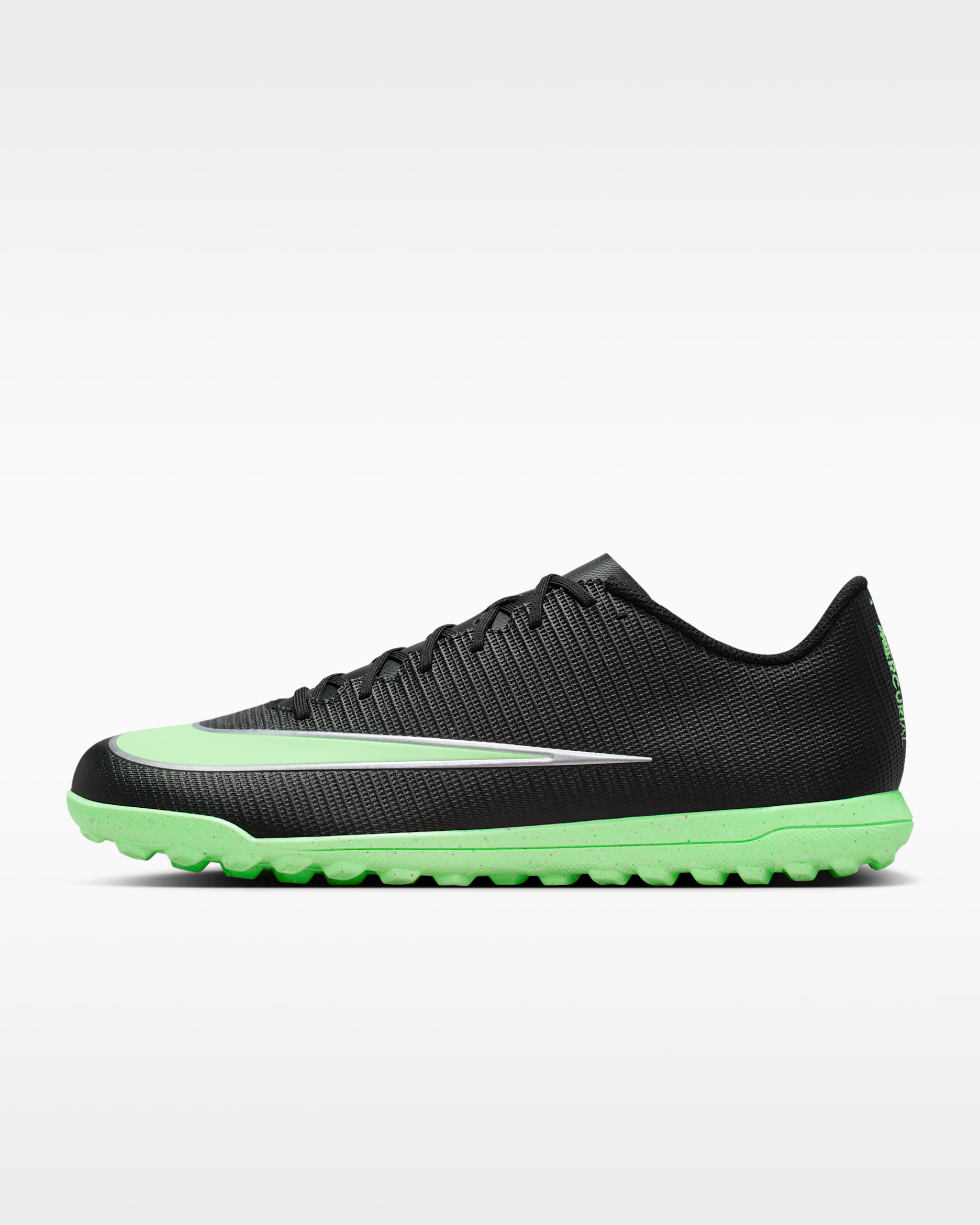 Nike Mercurial Vapor 17 Club low-top voetbalschoenen (turf) - Zwart/Zwart/Illusion Green