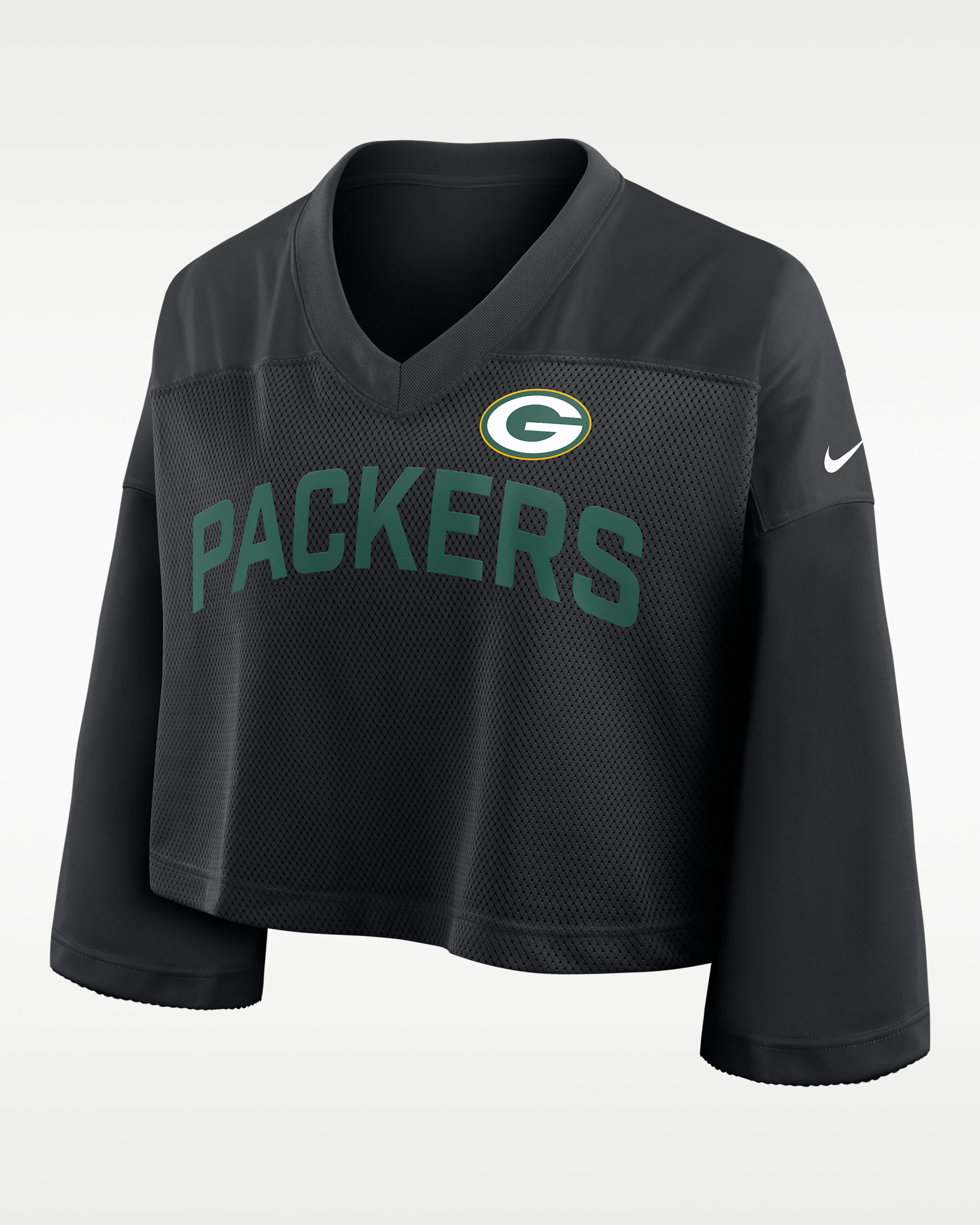 Green Bay Packers Wide Receiver Jersey Fashion Women's Nike Dri-FIT NFL Cropped Top - Black