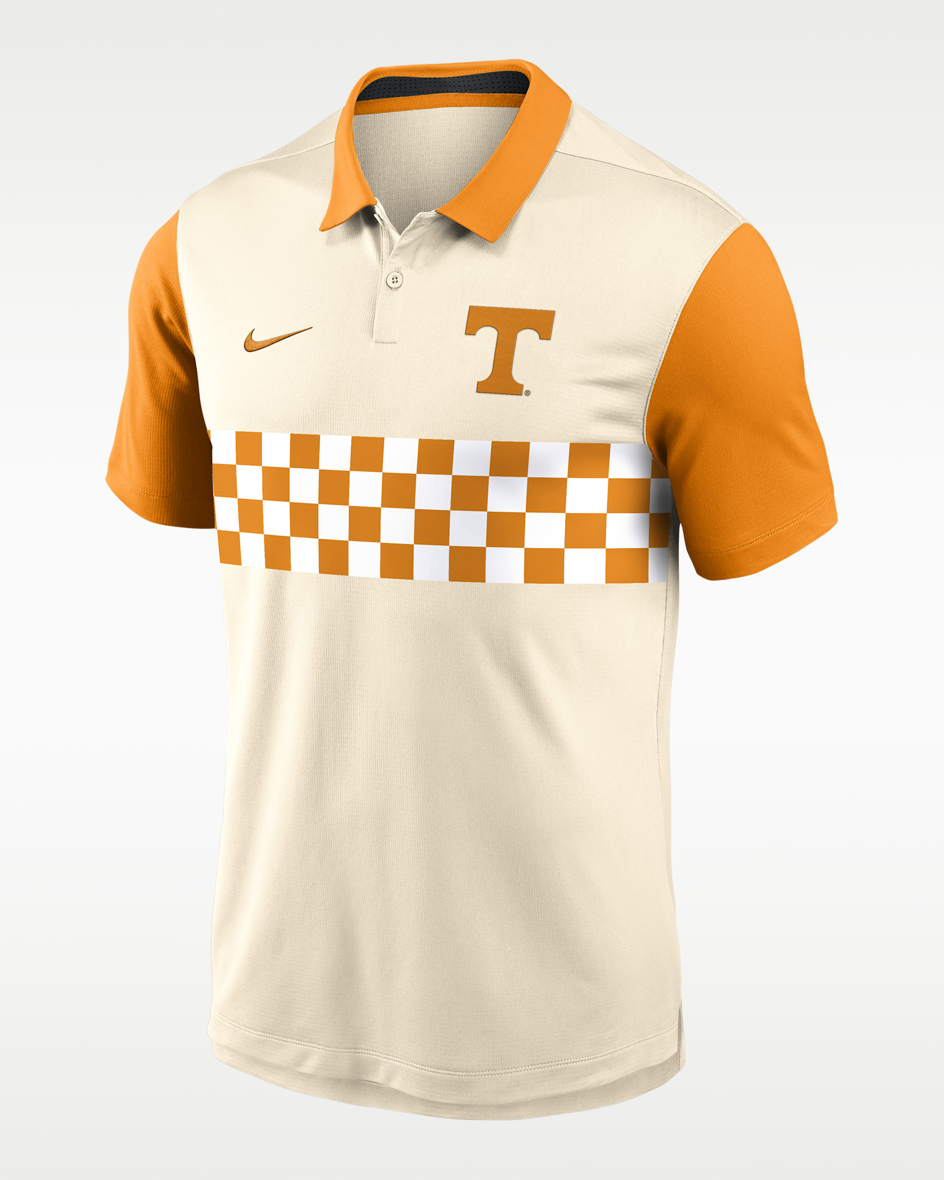 Polo universitario Nike Dri-FIT para hombre Tennessee Vapor Primary Logo - Natural