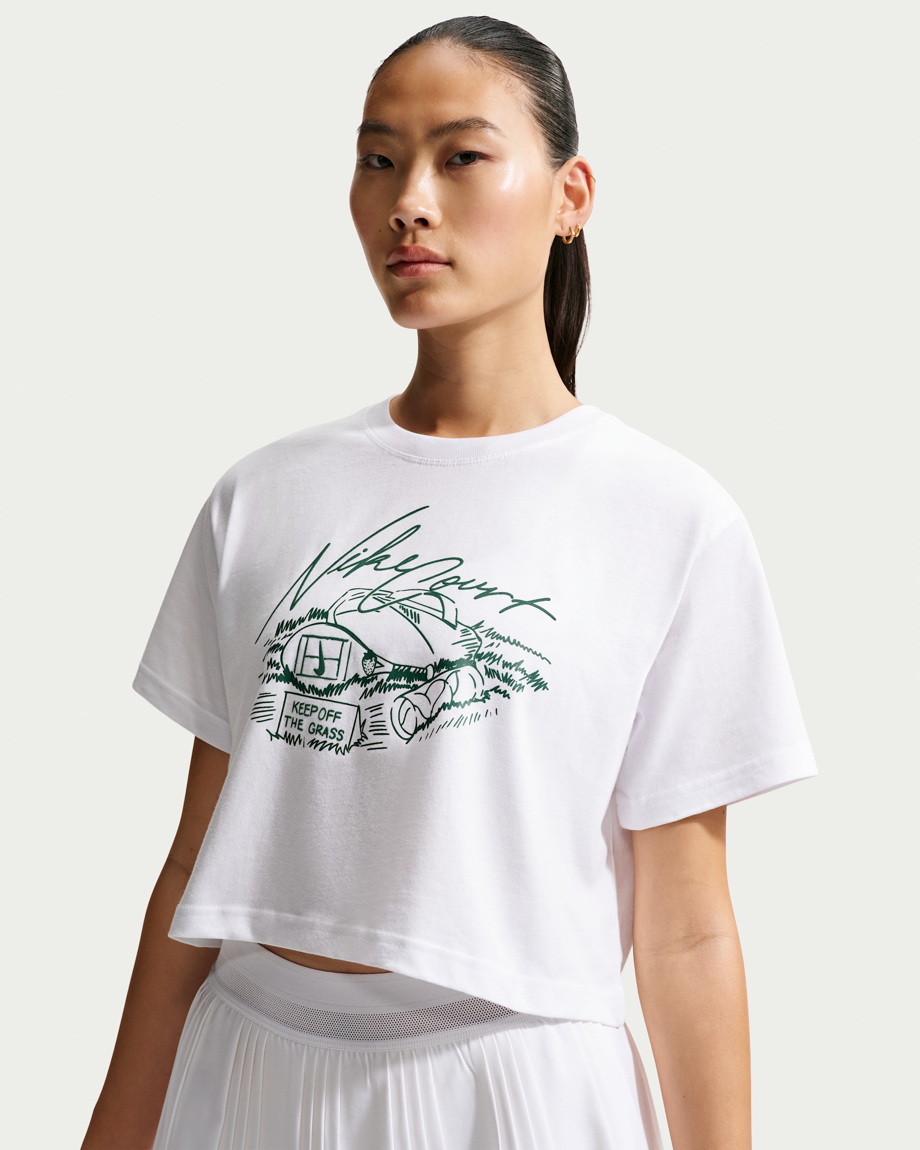 T-shirt de tennis court Nike pour femme - Blanc