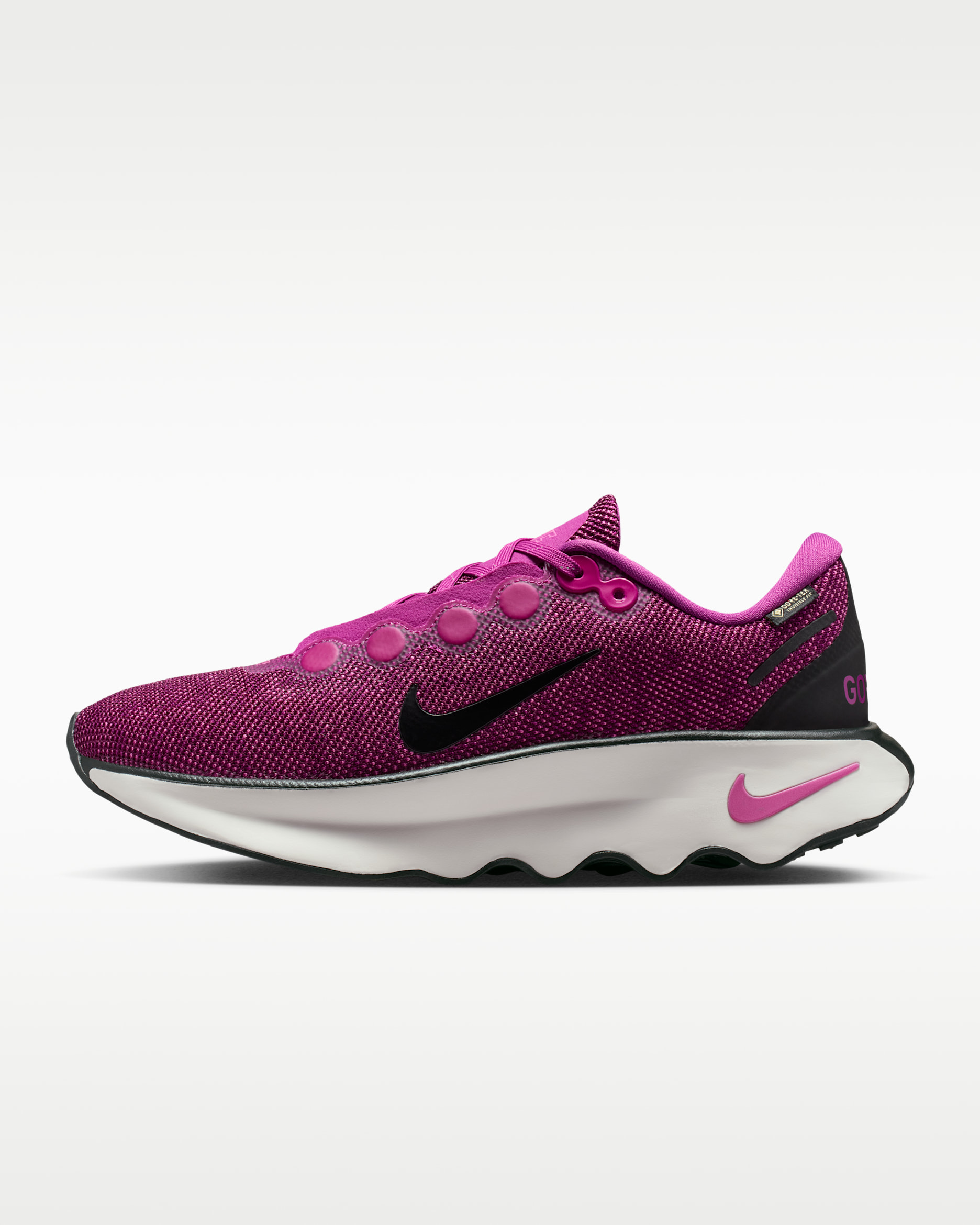 Tenis de caminata impermeables para mujer Nike Motiva GORE-TEX - Burdeos/Rosa pasión/Flor de cactus