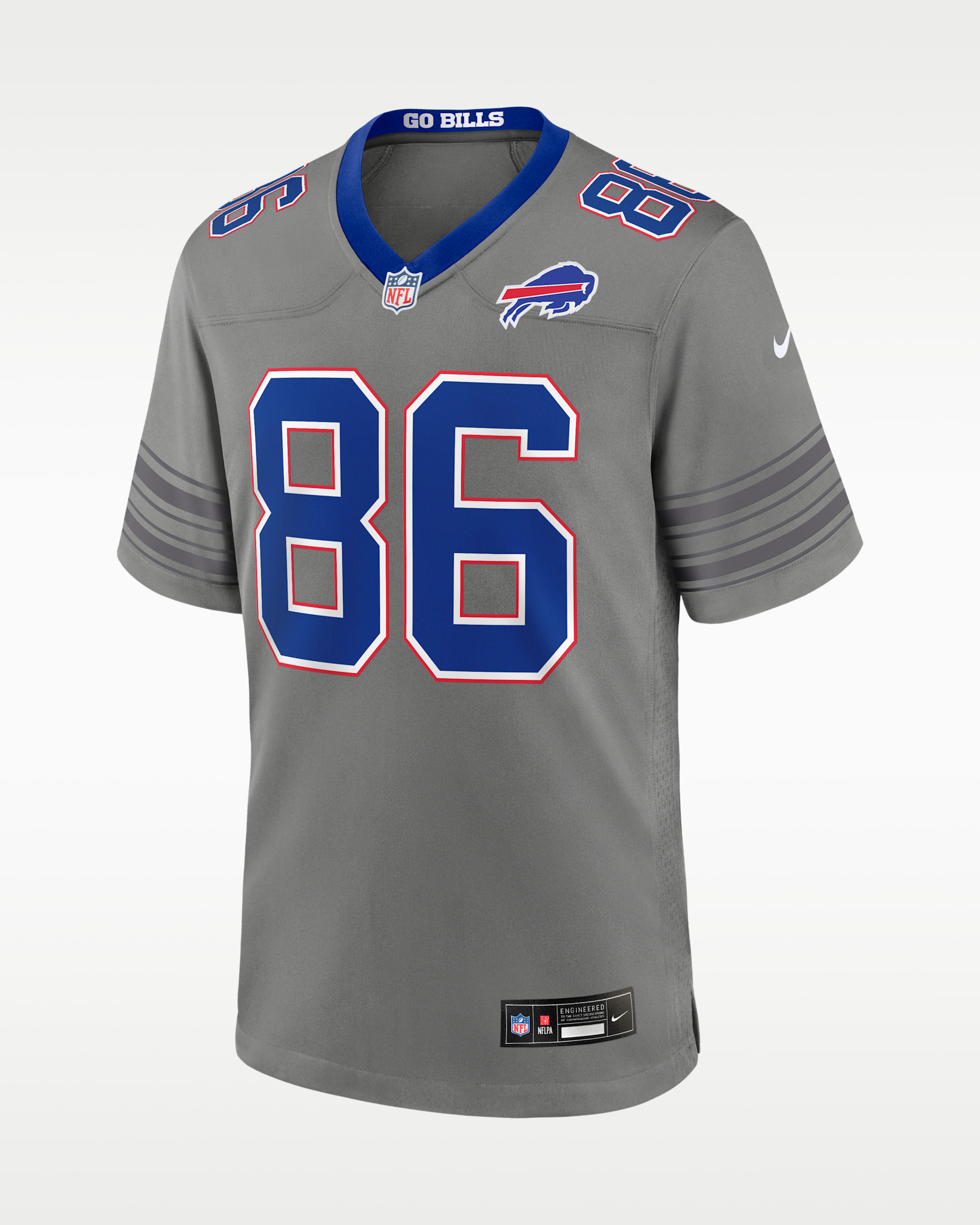 Dalton Kincaid Buffalo Bills Men's Nike NFL Game Jersey - Grey