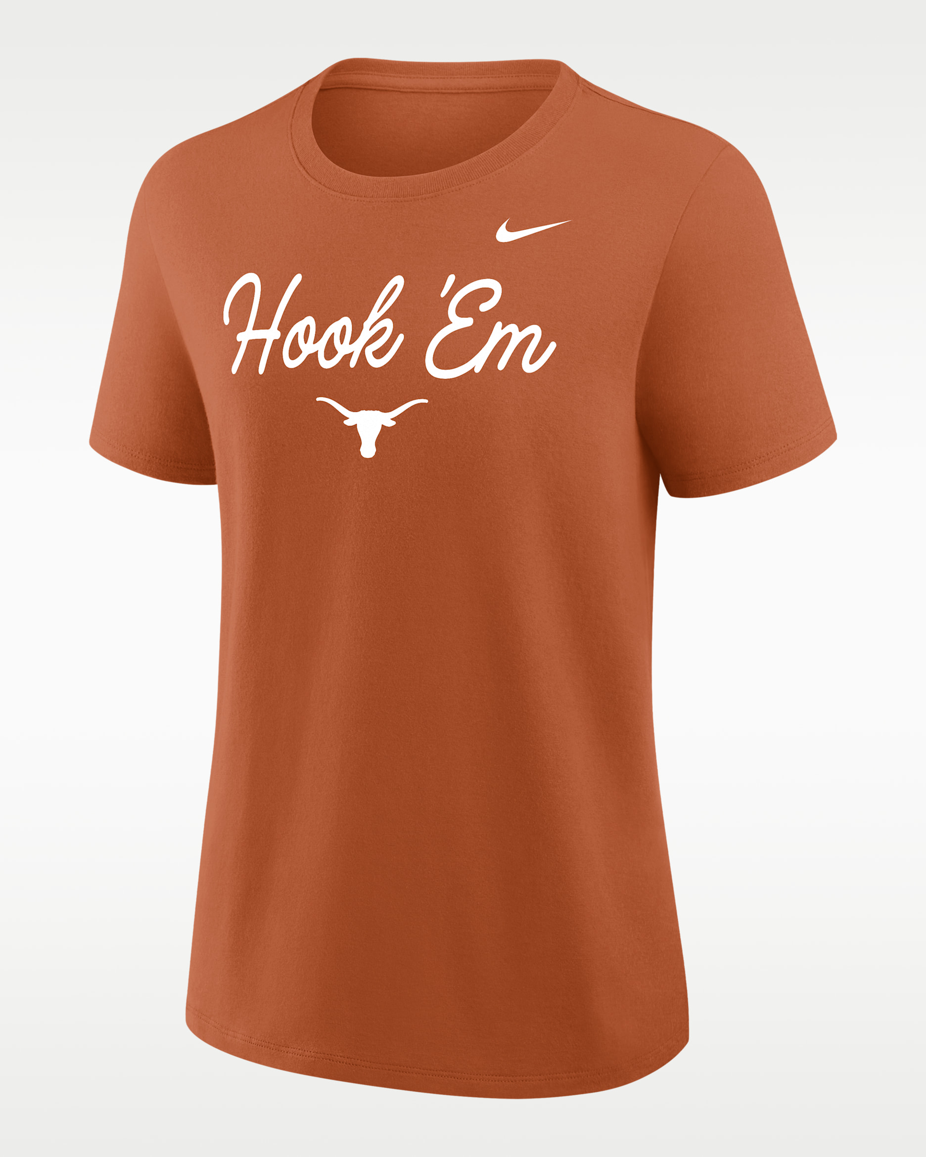 Texas Script Mantra Logo Women's Nike College T-Shirt - Orange