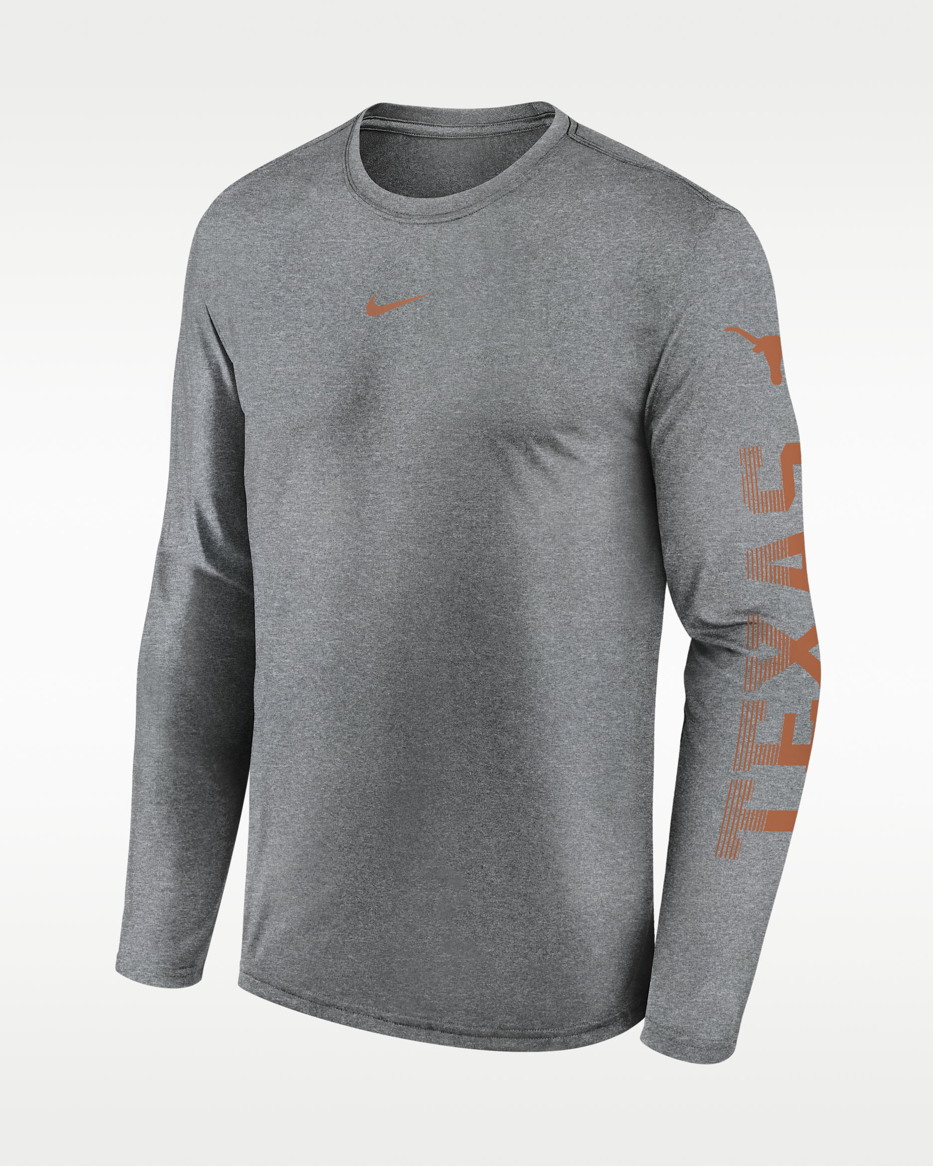 Texas Primetime Stack Legend Men's Nike Dri-FIT College Long-Sleeve T-Shirt - Grey Heather