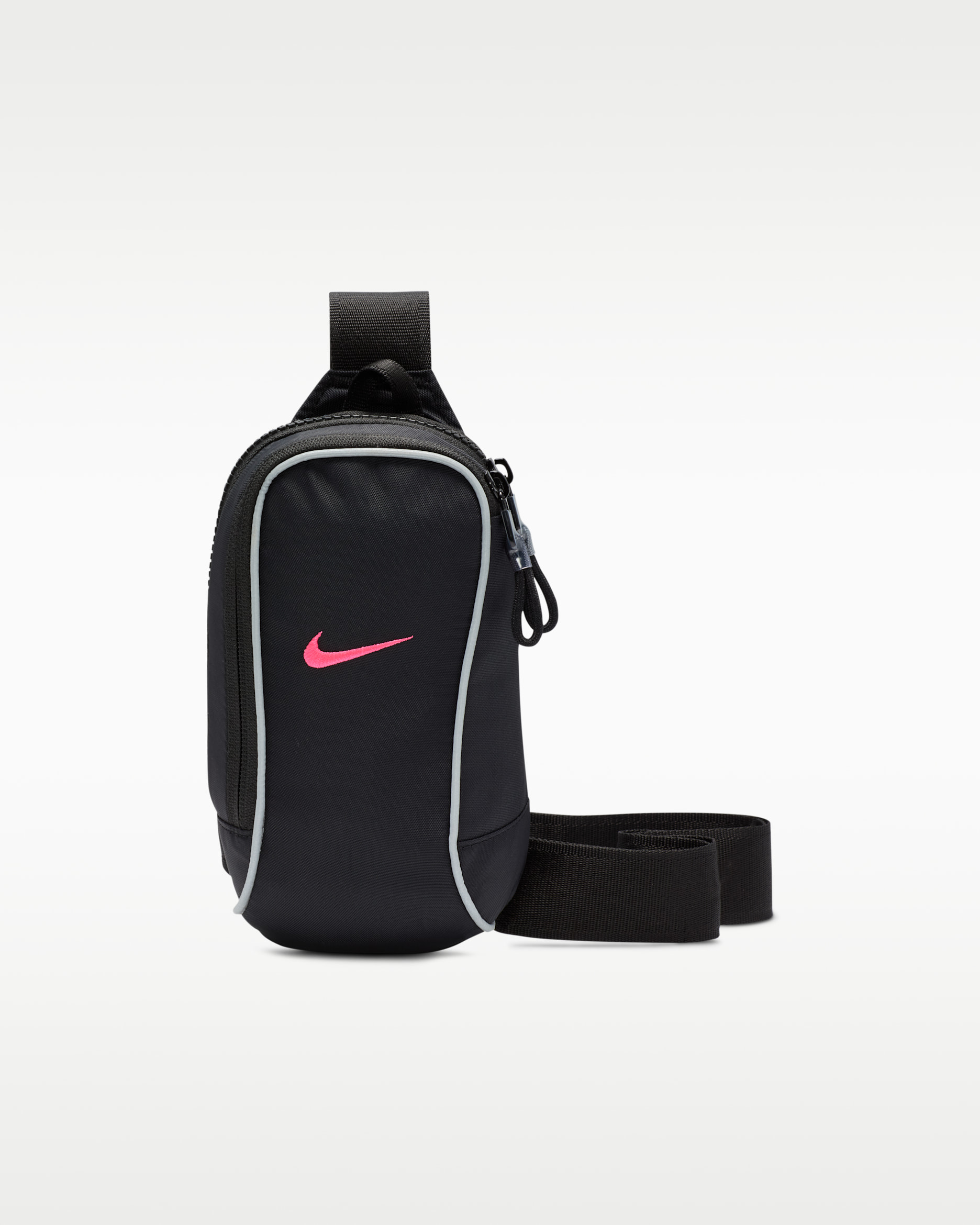 Nike Sportswear Essentials Bolsa bandolera (1 L) - Negro/Negro/Hiperrosa