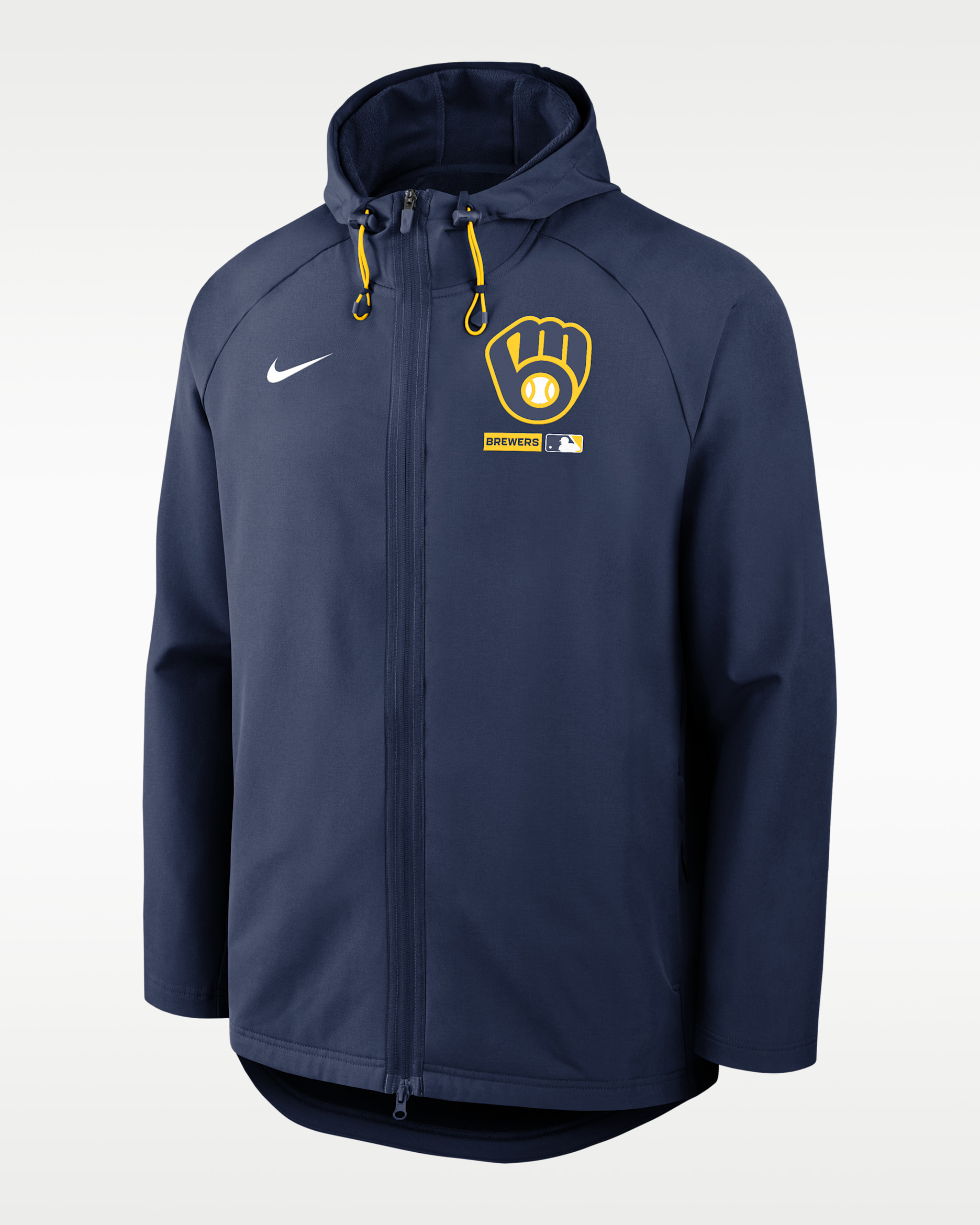 Milwaukee Brewers Authentic Collection Men's Nike Therma-FIT MLB Full-Zip Hooded Jacket - Navy