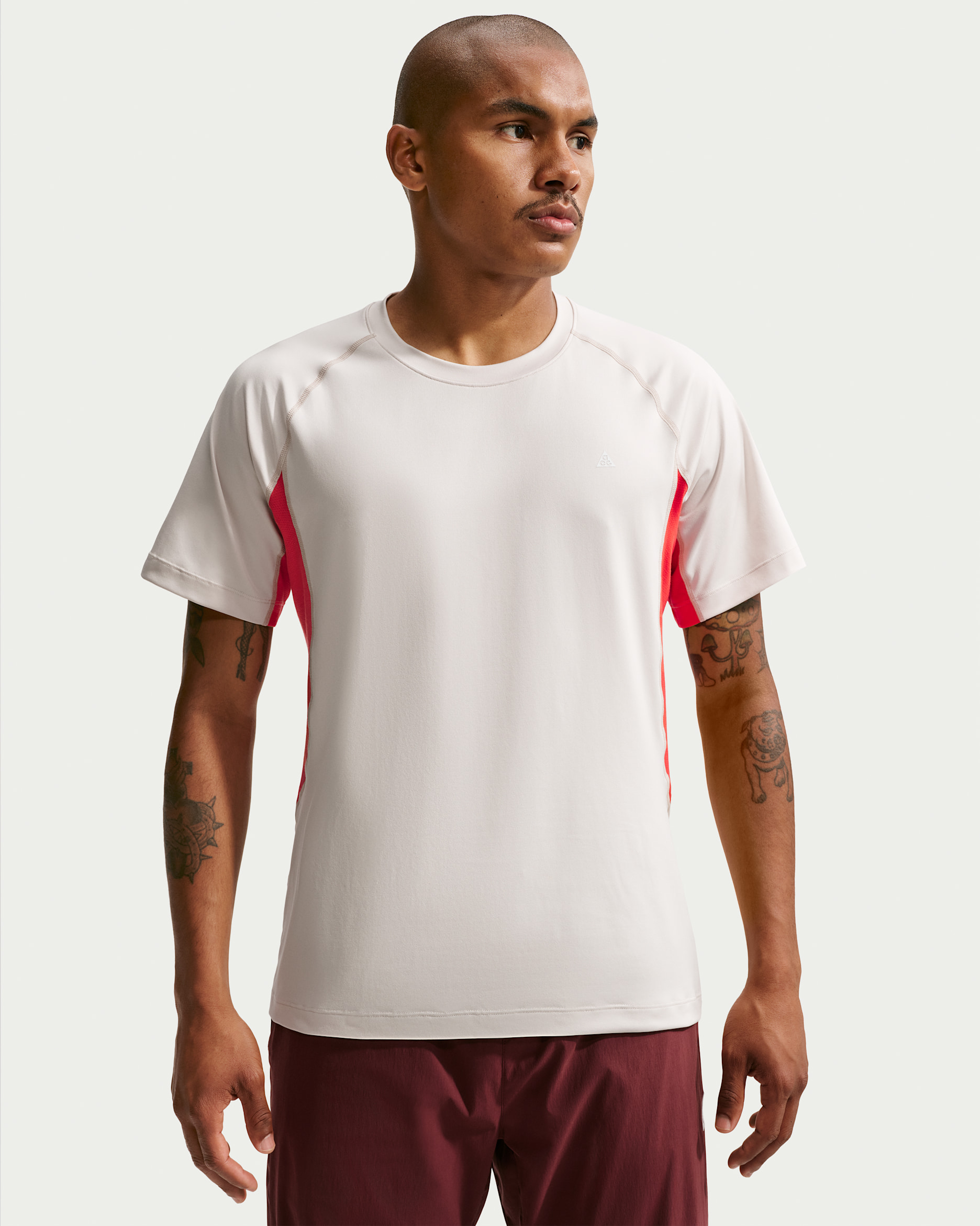 Nike ACG "Wildsee" Men's Dri-FIT Short-Sleeve Base Layer Top - Light Orewood Brown/Light Crimson/Summit White