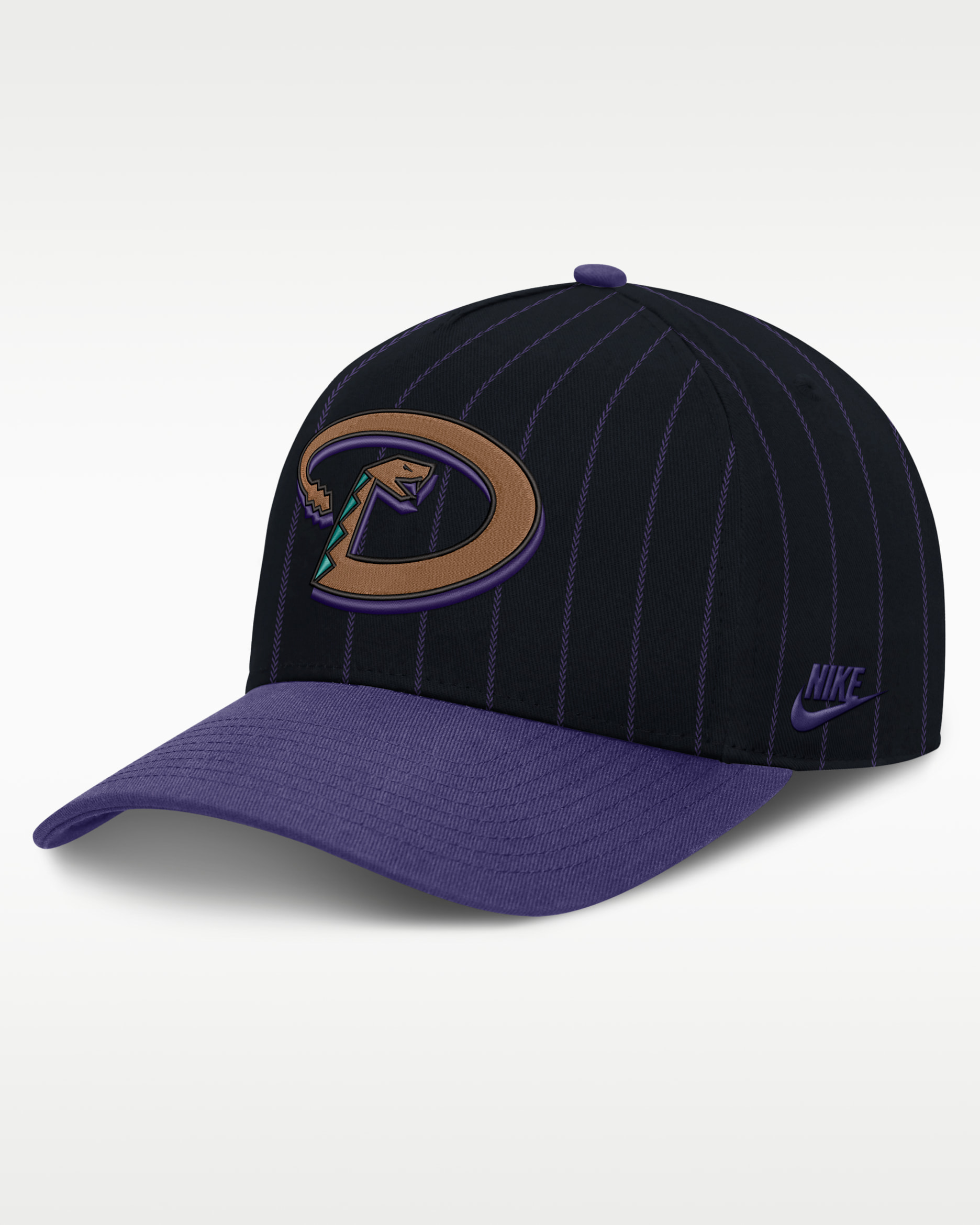 Gorra Nike de la MLB ajustable con estructura A-Frame para hombre Arizona Diamondbacks Cooperstown Rise - Negro/Morado