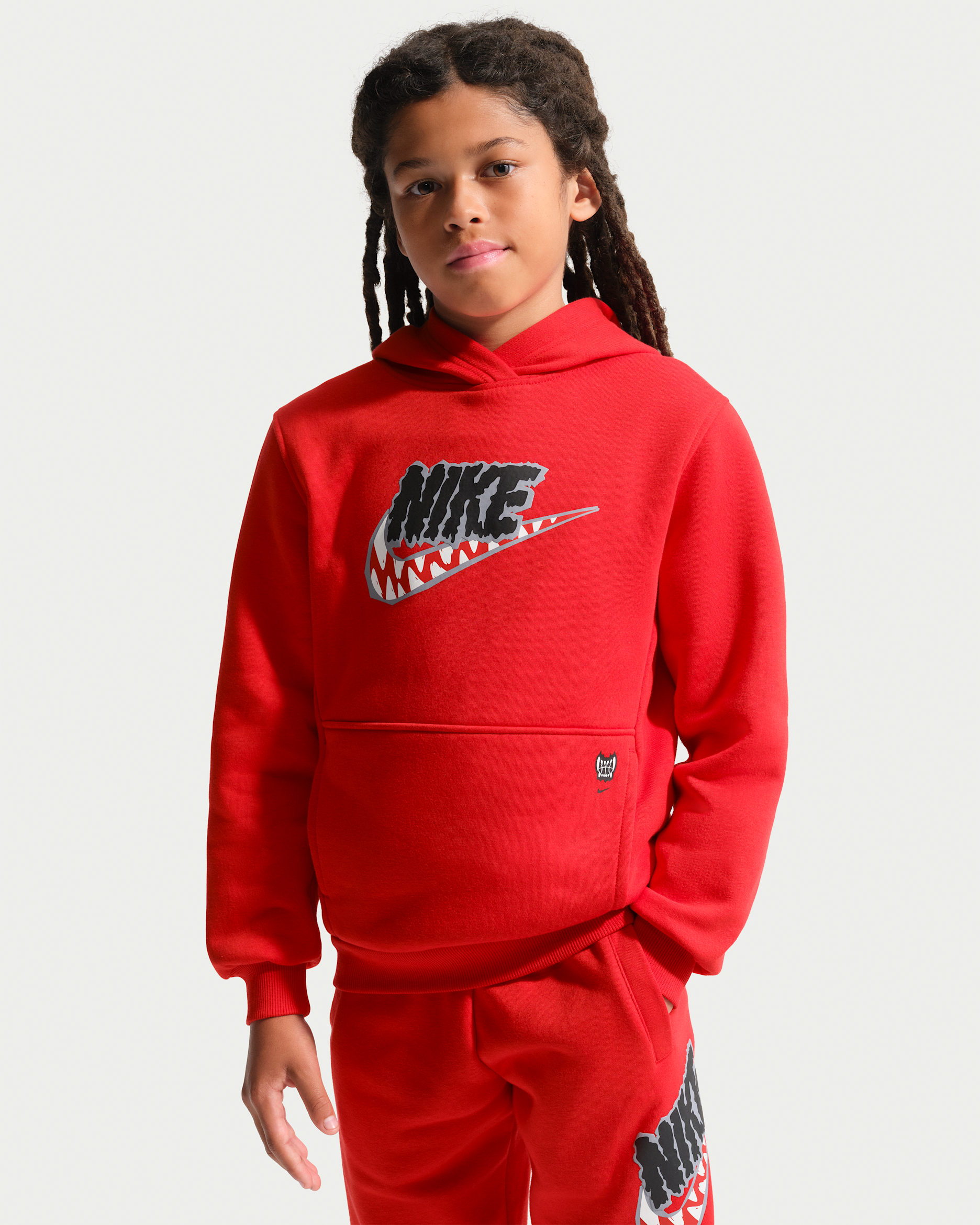 Nike Sportswear Club Older Kids' Fleece Hoodie - University Red