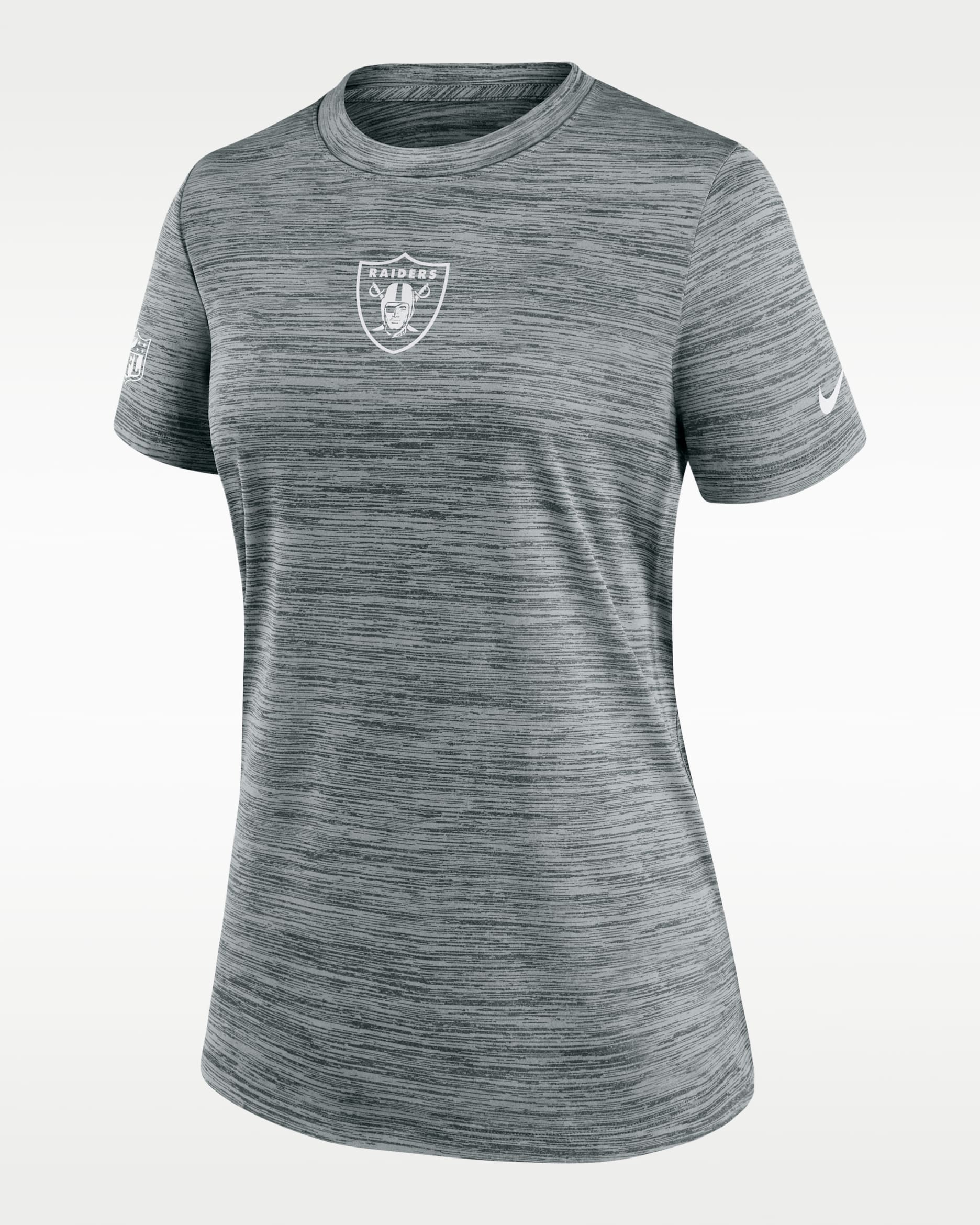 Playera Nike Dri-FIT de la NFL para mujer Las Vegas Raiders Sideline Team Issue Velocity - Gris jaspeado