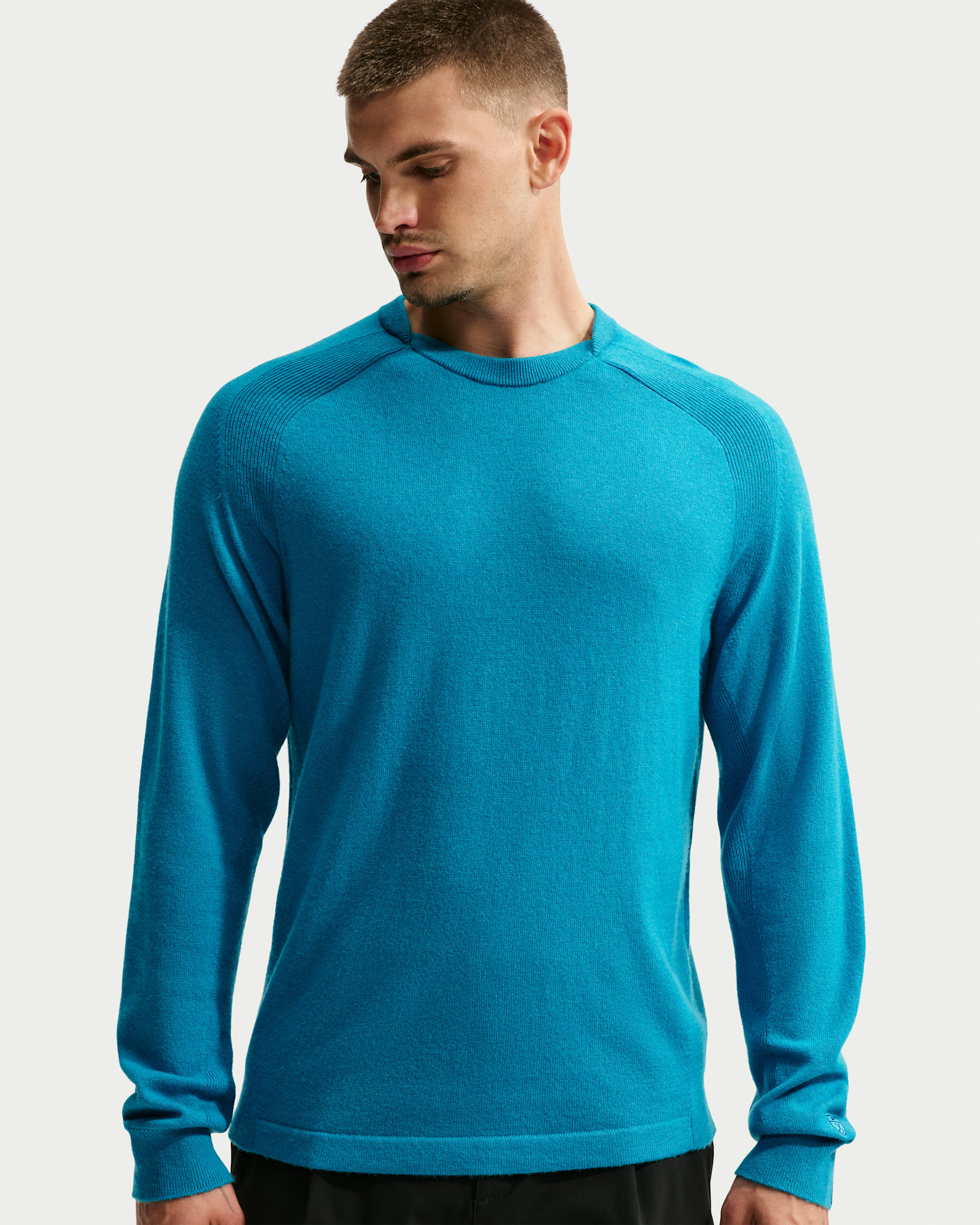Nike Tailored Performance Men's Crew-Neck Golf Crew-Neck Top - Baltic Blue/College Navy