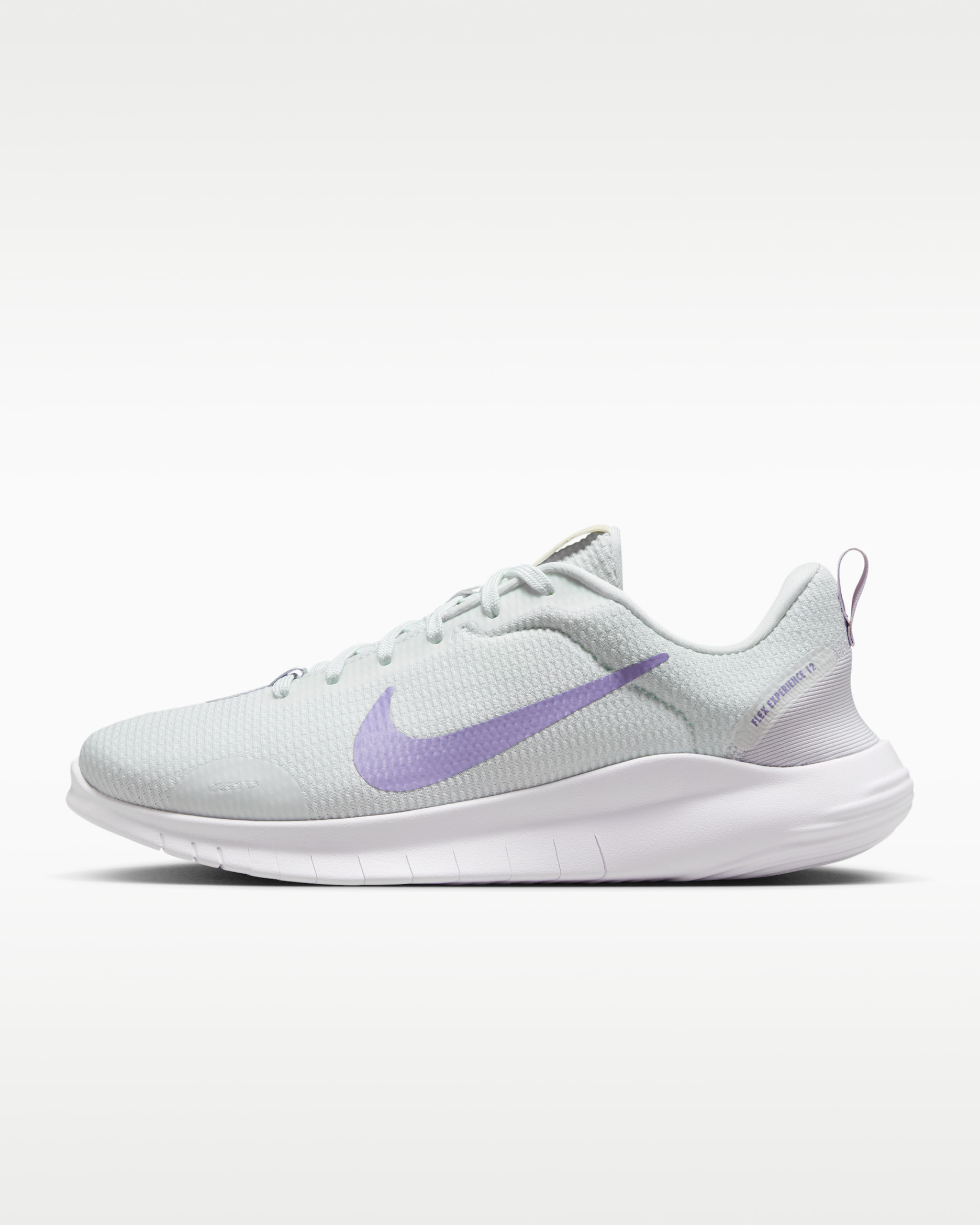 Tenis de correr en pavimento para mujer Nike Flex Experience Run 12 - Blanco cumbre/Uva ligero/Blanco/Hielo lila