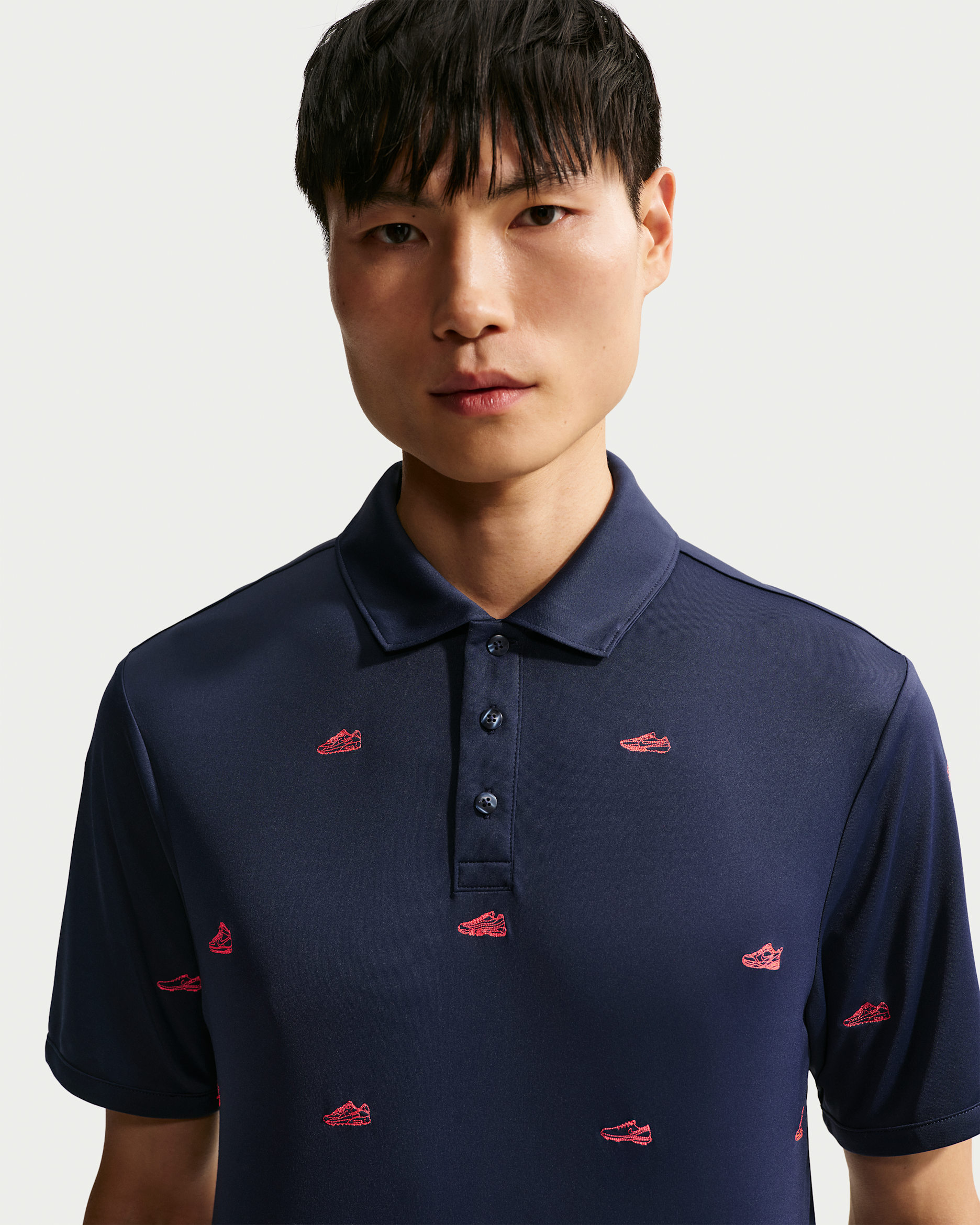 ナイキ パー メンズ Dri-FIT ポロ - カレッジネイビー/ホットラバ