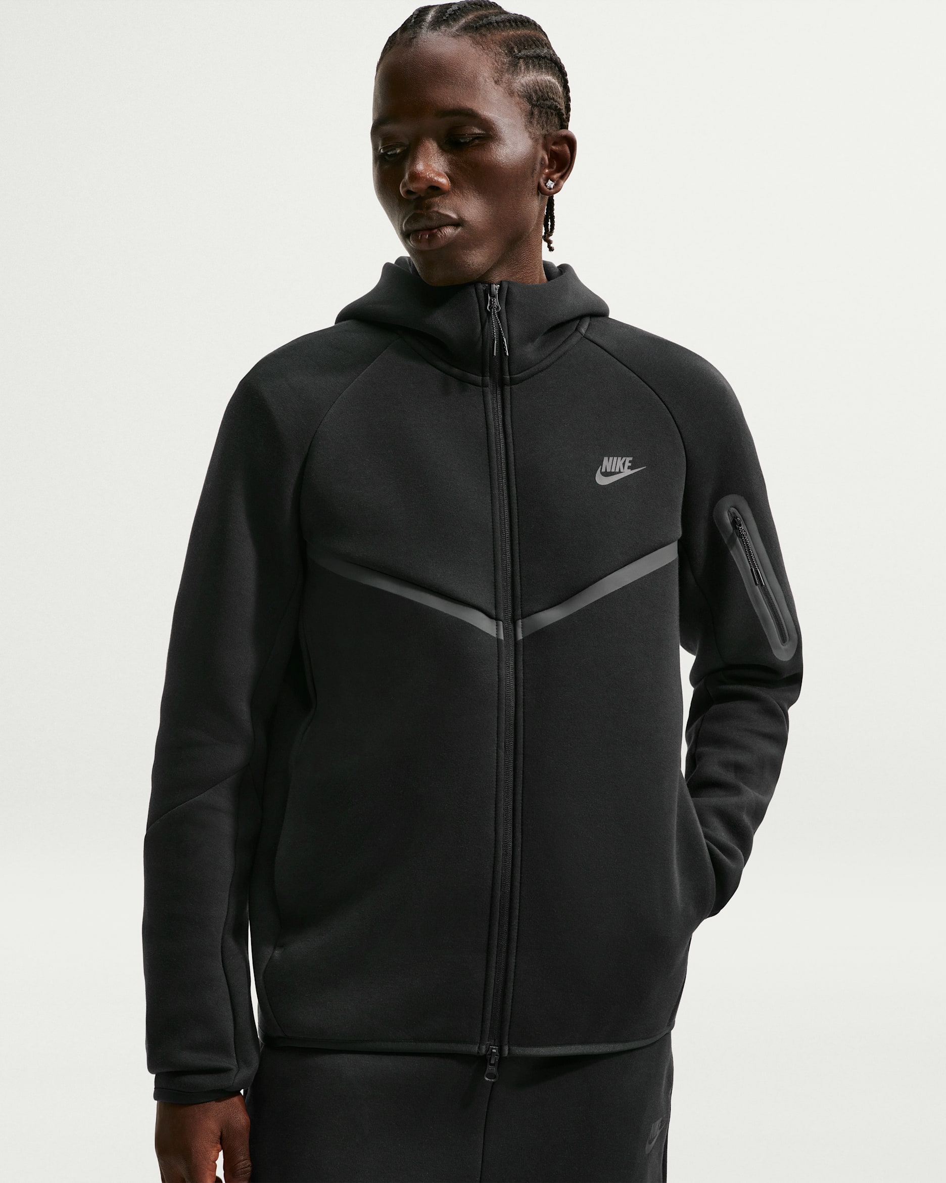 Nike Tech Men's Fleece Windrunner Full-Zip Jacket - Black/Black