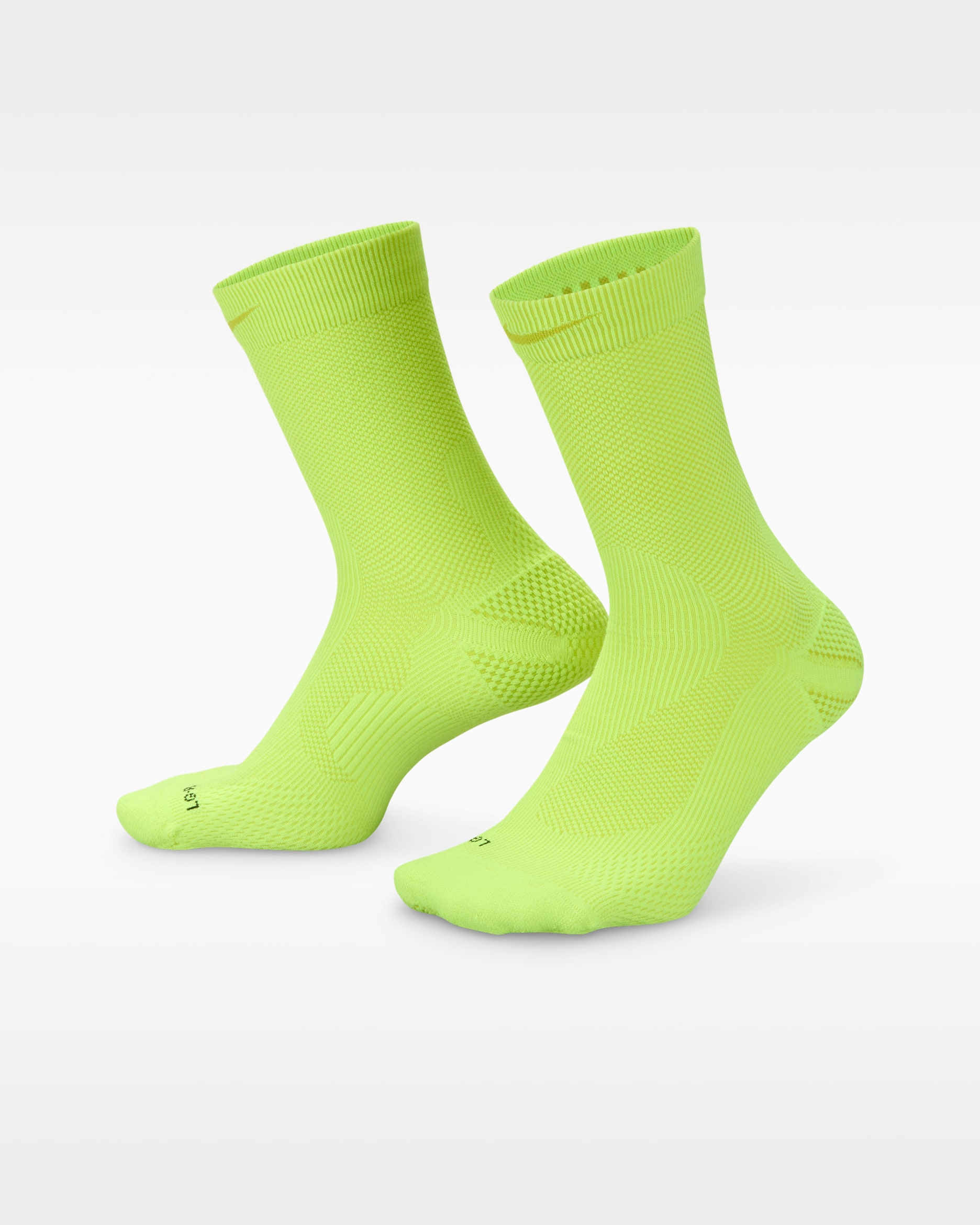 Nike Running Lightweight Crew Socks (1 Pair) - Volt/Bright Cactus/Black/Bright Cactus
