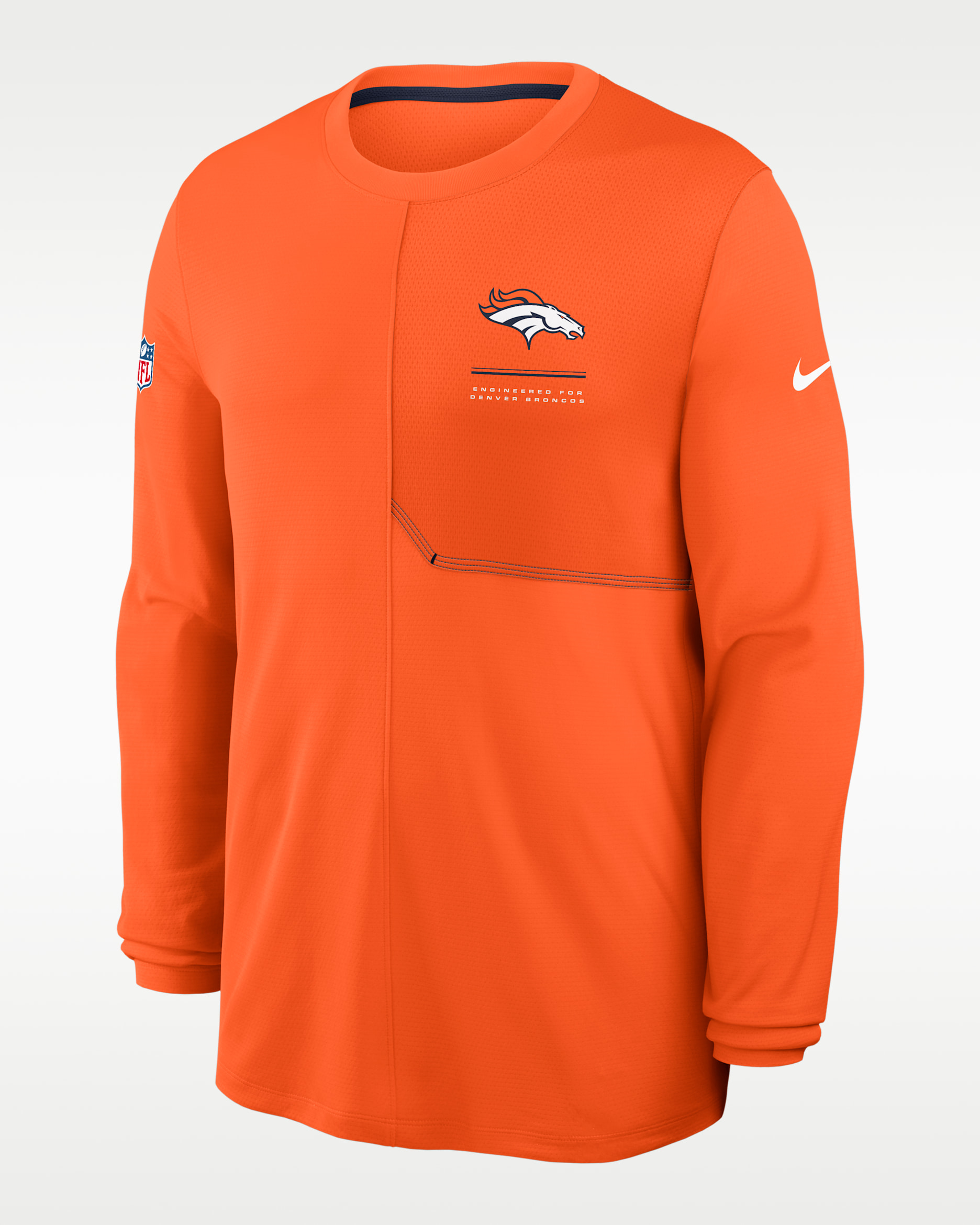 Denver Broncos Sideline Coach Men's Nike Dri-FIT NFL Long-Sleeve Top - Orange