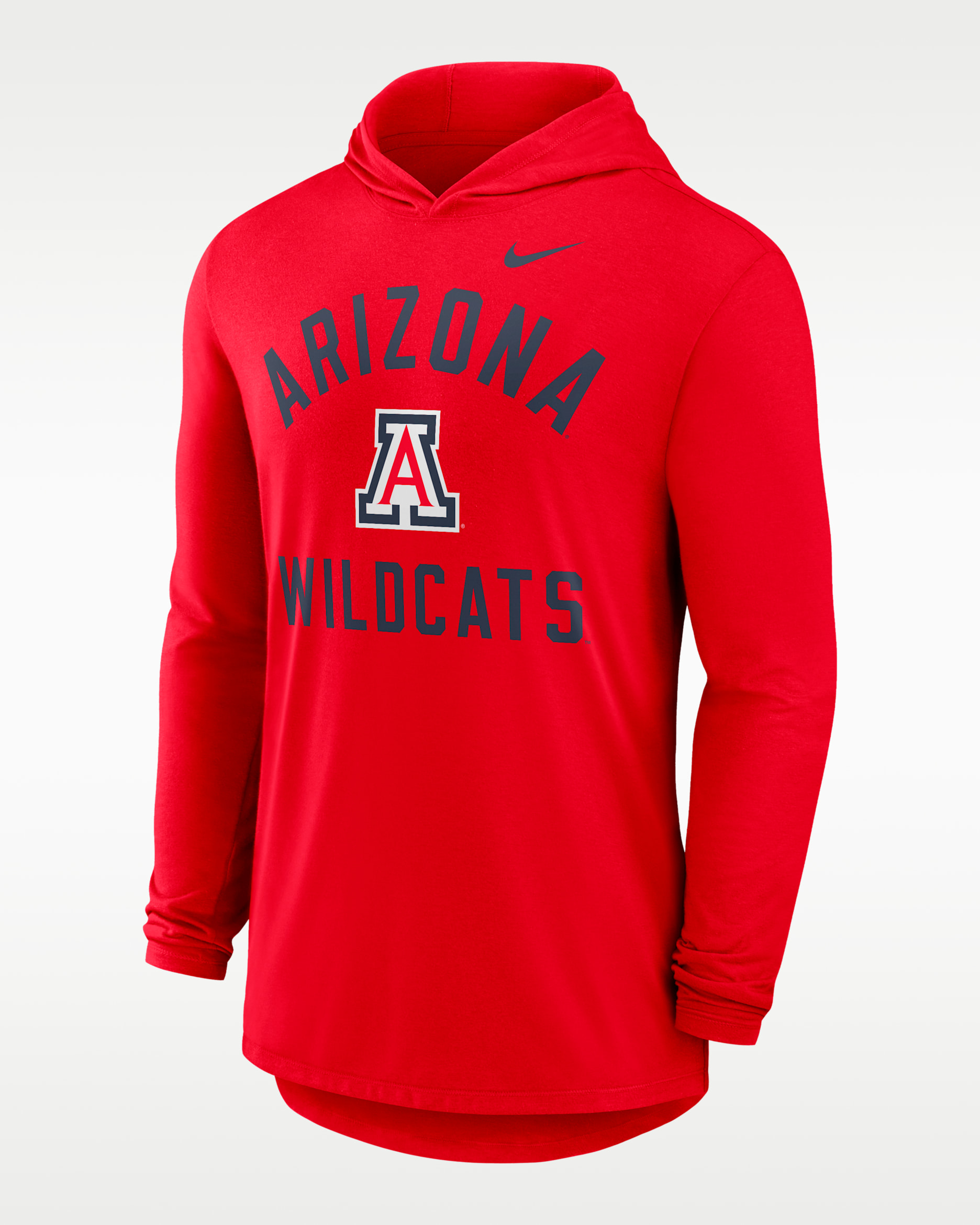 Playera de manga larga con gorro universitaria Nike Dri-FIT para hombre Arizona Campus Arch - Rojo
