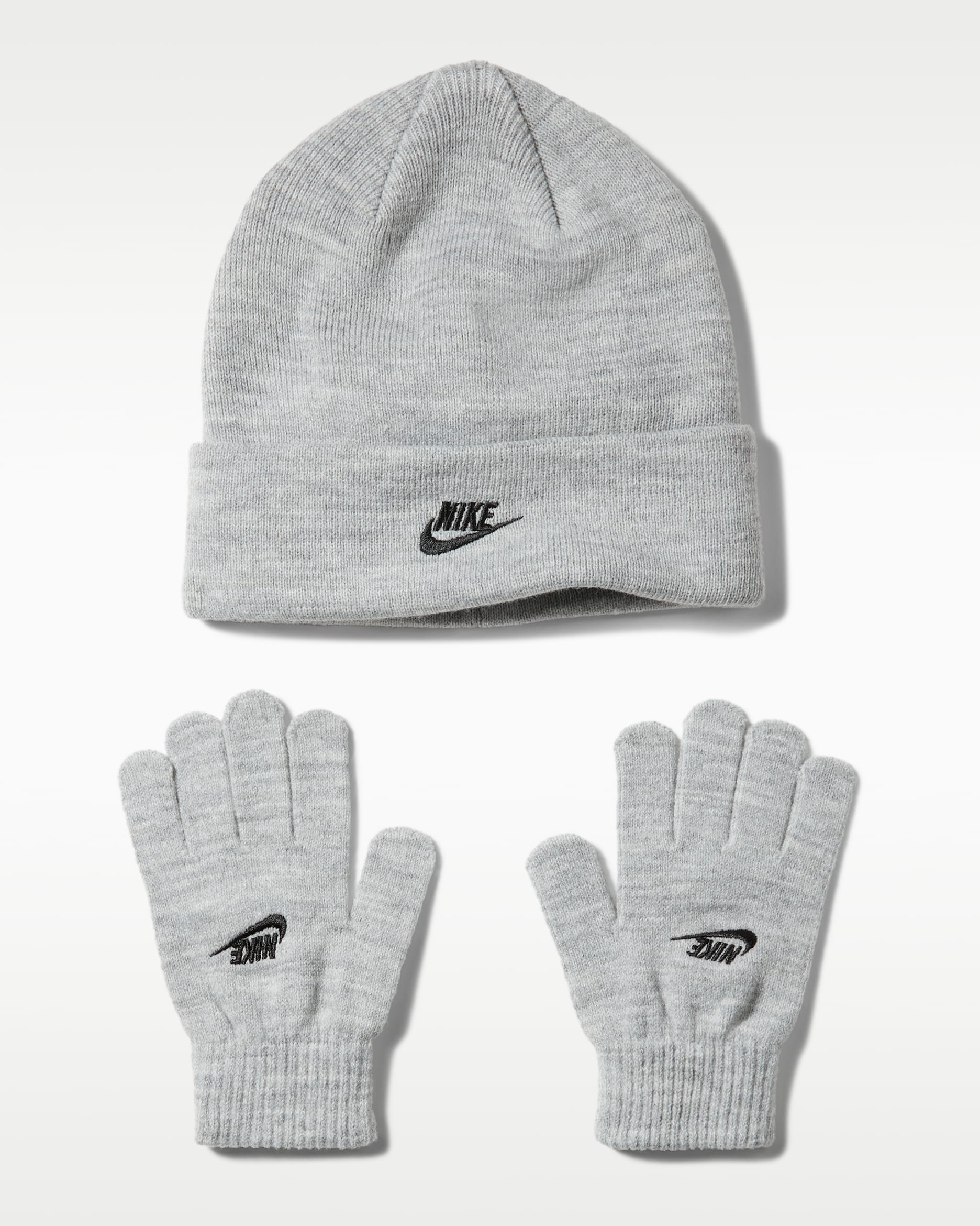 Nike Older Kids' Club Beanie and Gloves Set - Dark Grey Heather