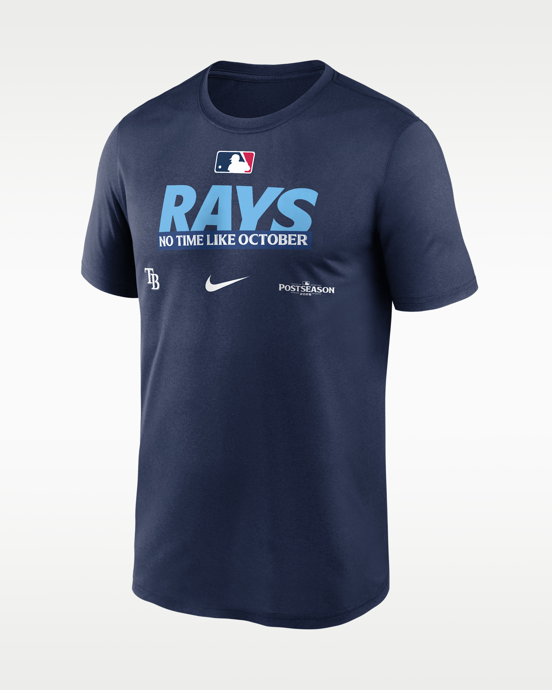 Playera Nike Dri-FIT de la MLB para hombre Tampa Bay Rays 2026 Postseason Authentic Collection Legend - Azul marino