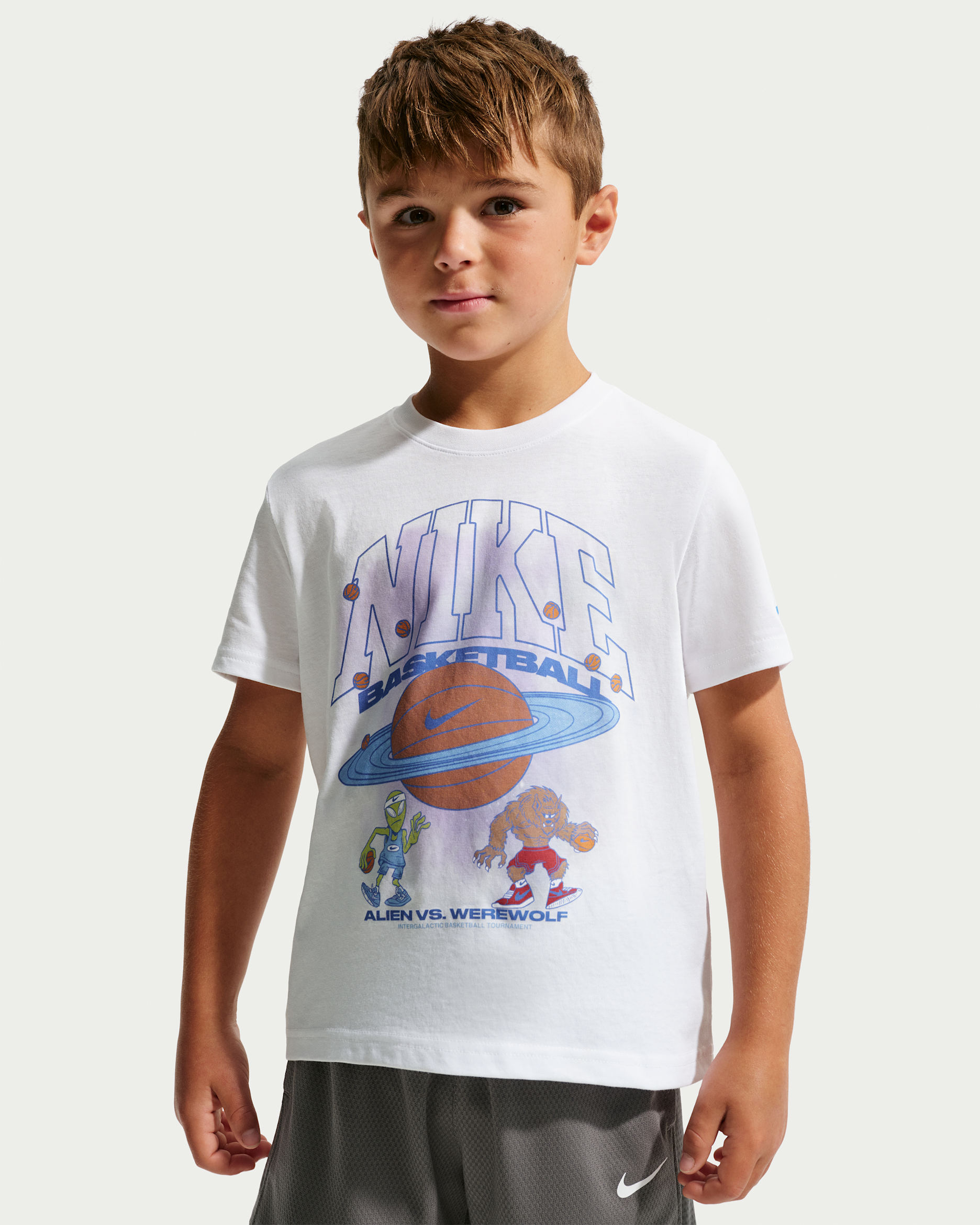 Nike Little Kids' Planet Bball T-Shirt - White