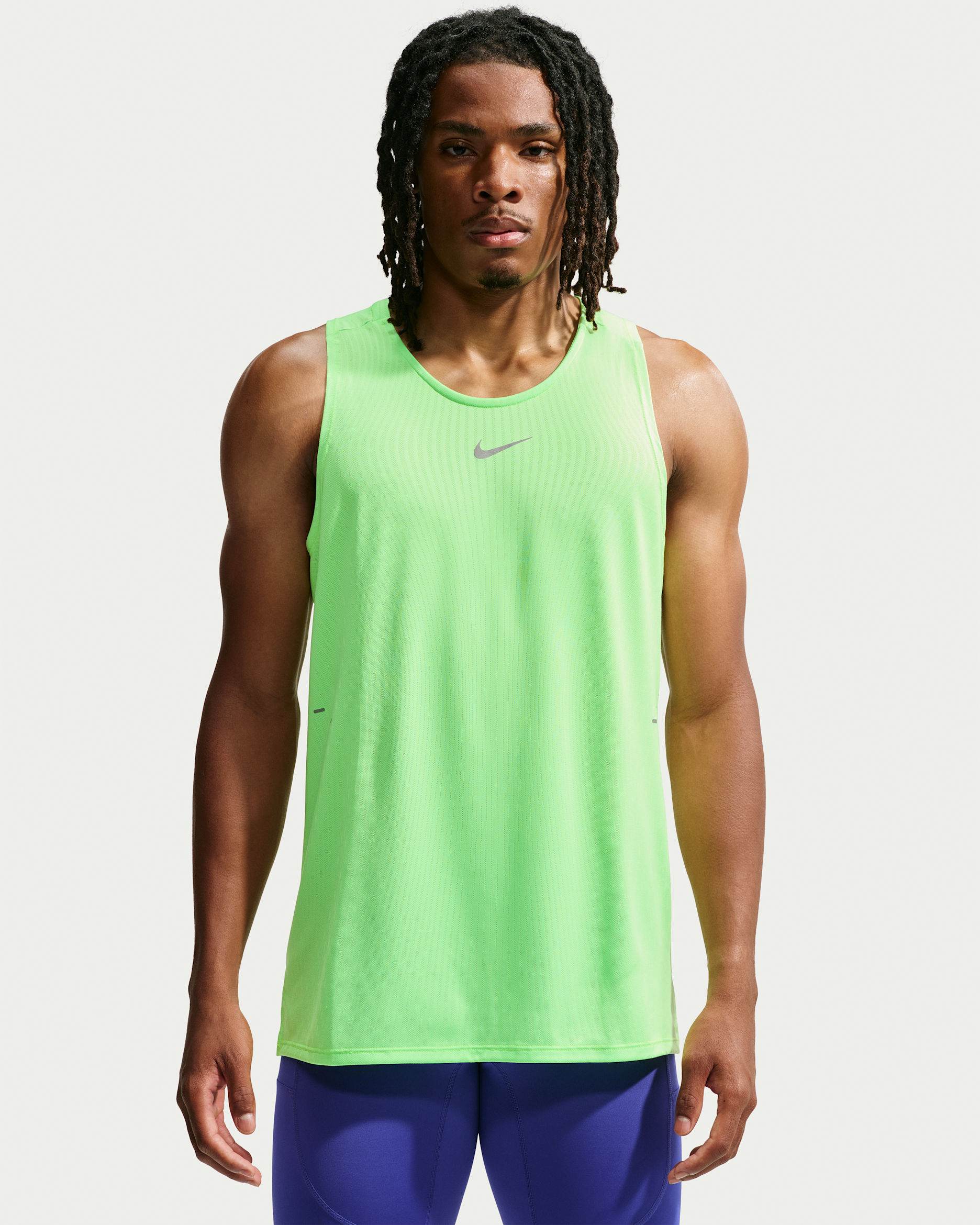 Nike Stride Men's Aero-FIT Running Tank Top - Volt/Light Silver