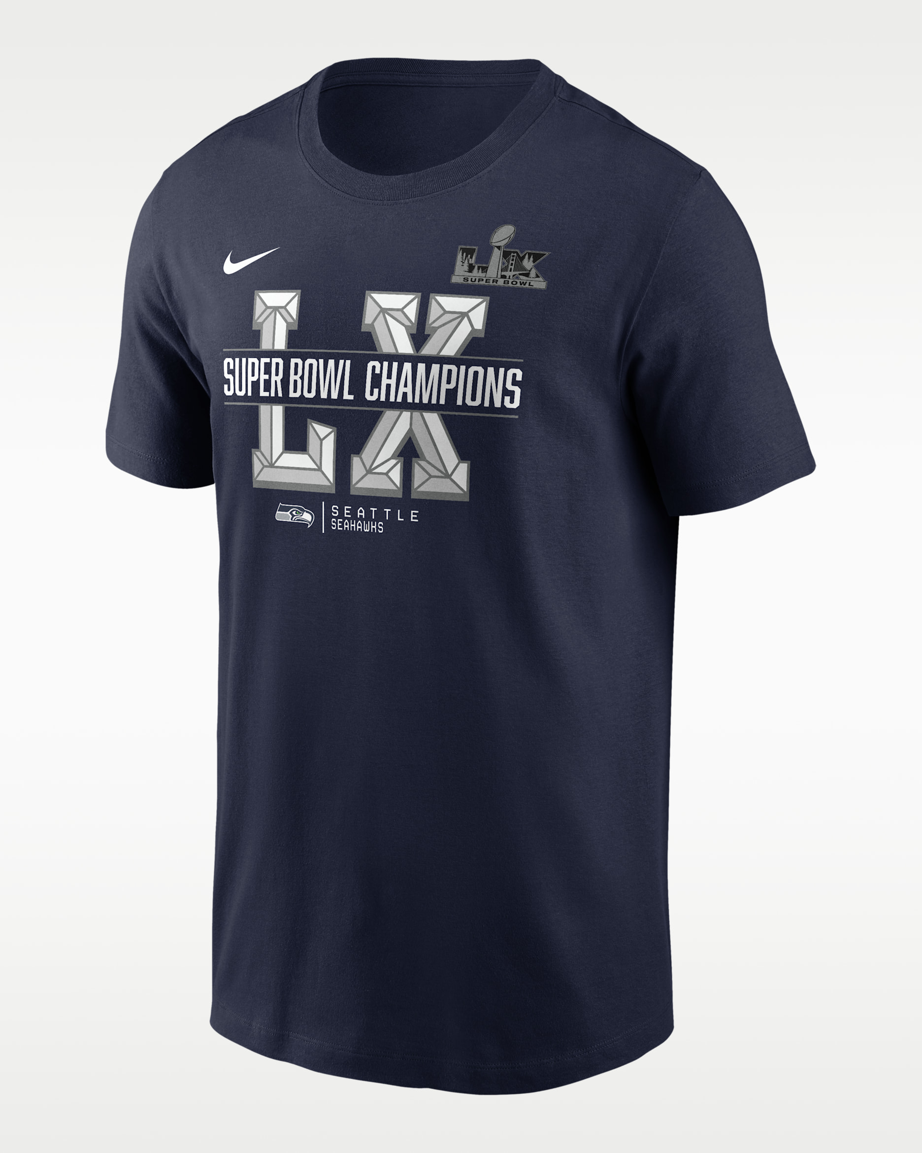 Playera Nike de la NFL para hombre Seattle Seahawks Super Bowl LX Champions Sacrifice - Azul marino universitario