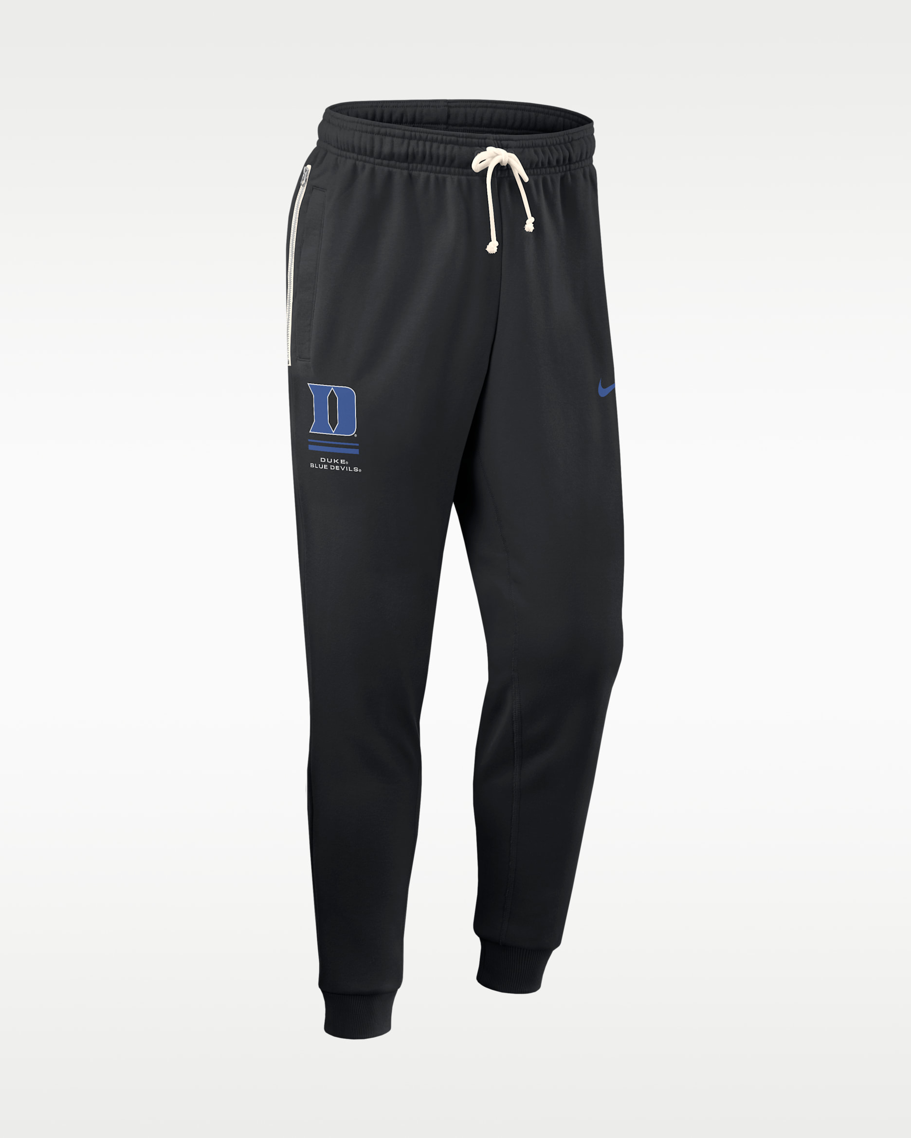 Pants universitarios Nike Dri-FIT entallados para hombre Duke Sideline Standard Issue - Negro