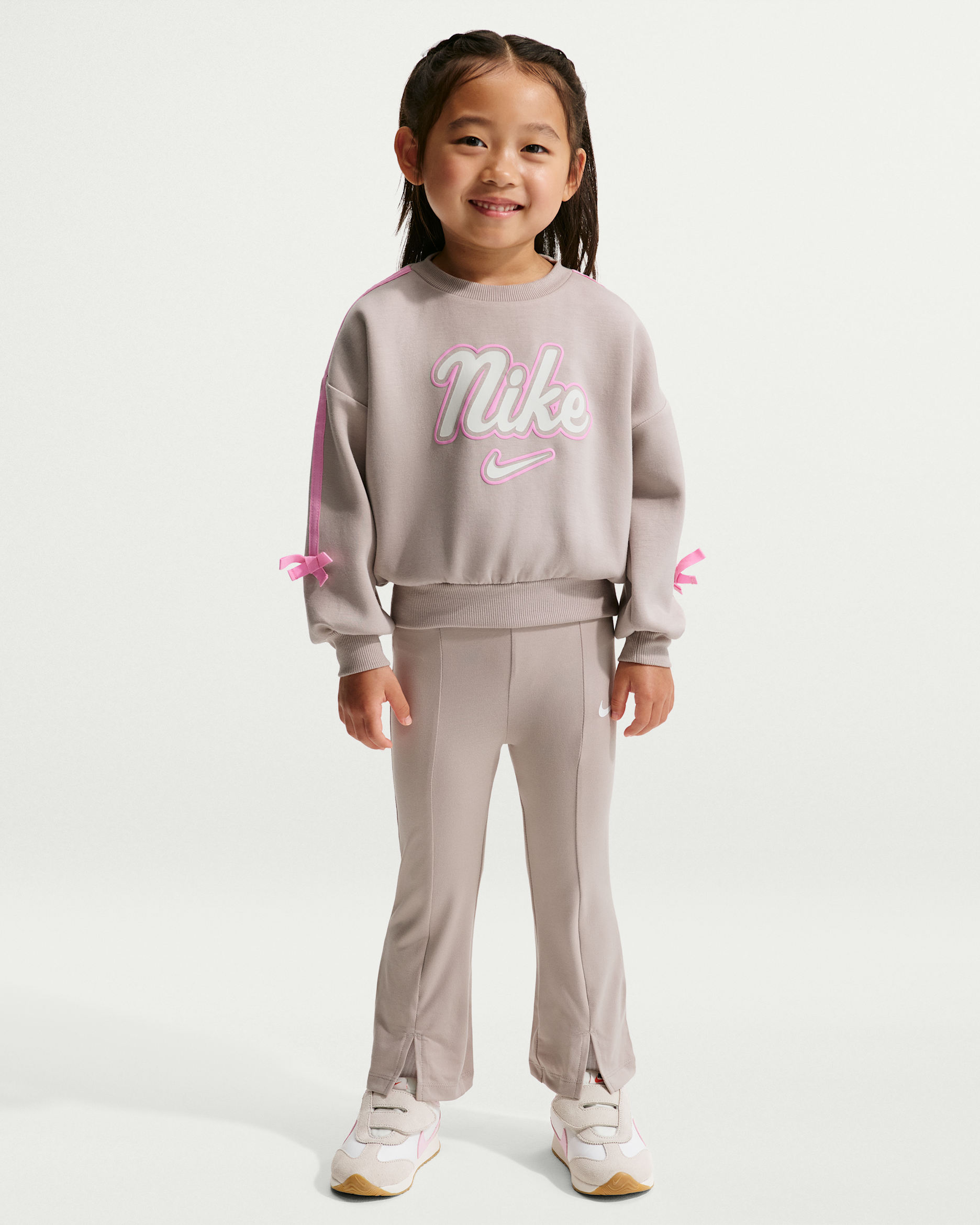 Nike Toddler Juxta-Girl 2-Piece Bow Stripe Set - Moon Particle