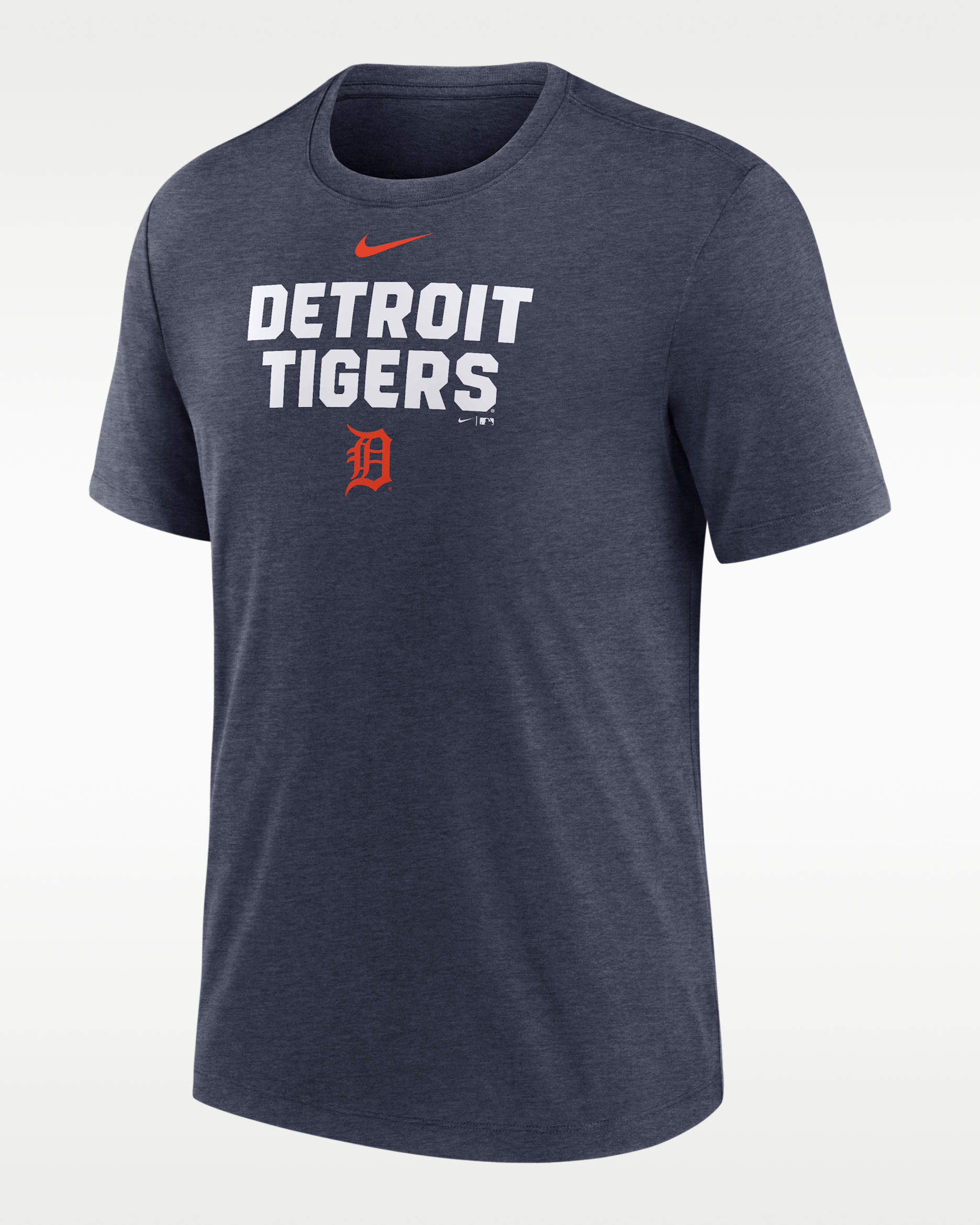 Detroit Tigers Stacked Men's Nike MLB T-Shirt - Navy Heather