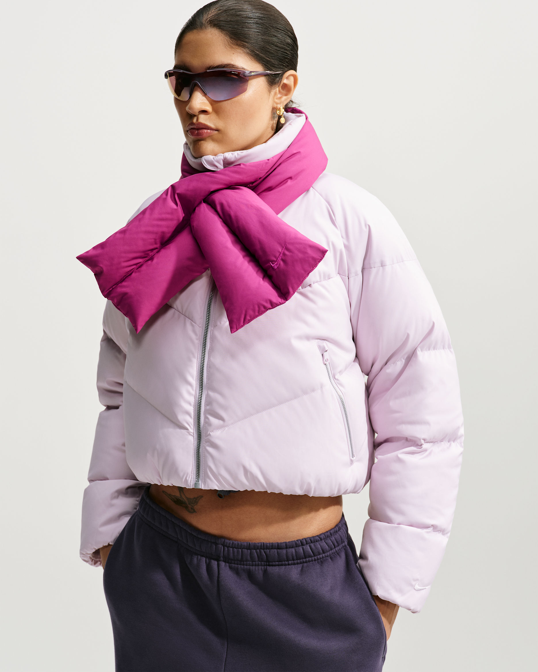 Nike Sportswear Windpuffer Women's Loose Storm-FIT Down Jacket - Bleached Lilac/True Berry/Bleached Lilac
