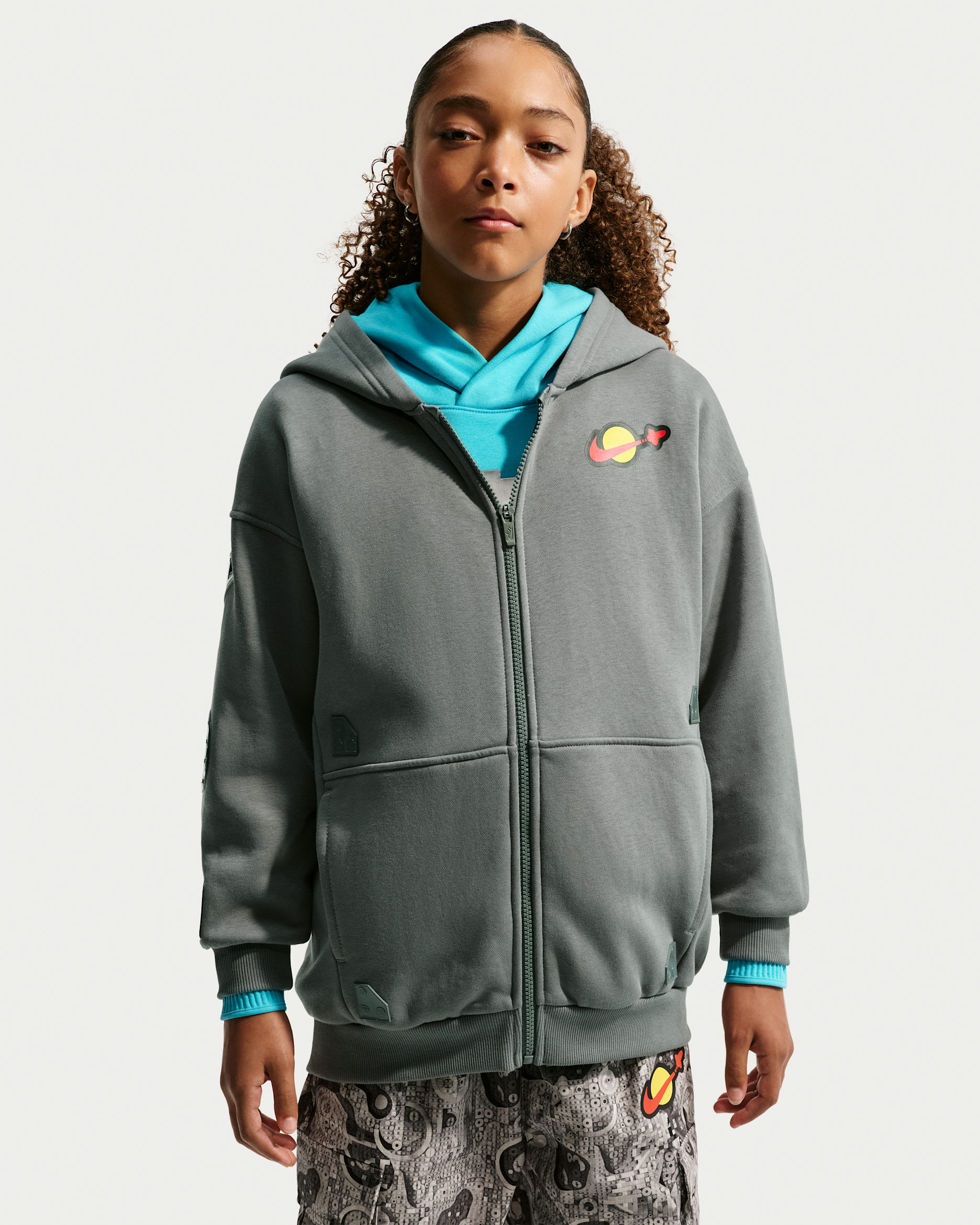 Nike Basketball x LEGO® Collection Full-Zip Hoodie - Smoke Grey/Gamma Blue/Smoke Grey
